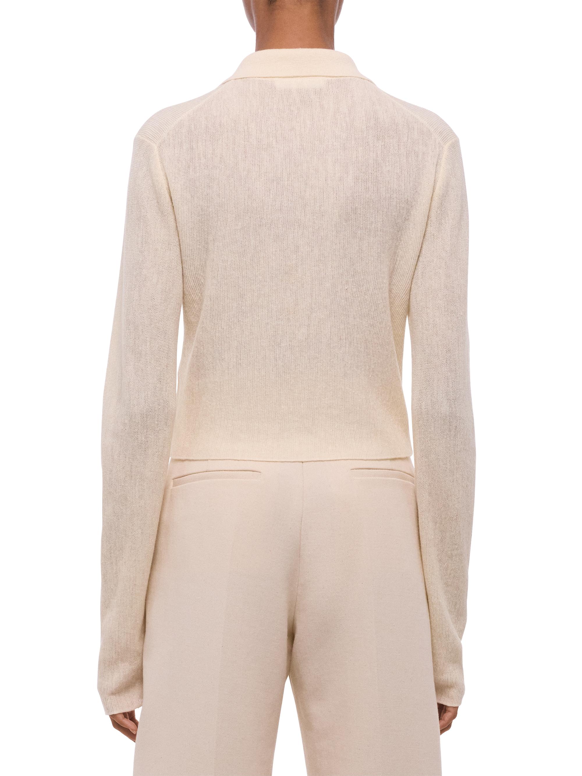 Helmut Lang Women's Raw Edge Linen-Blend Knit Cardigan - | Thumbnail 5