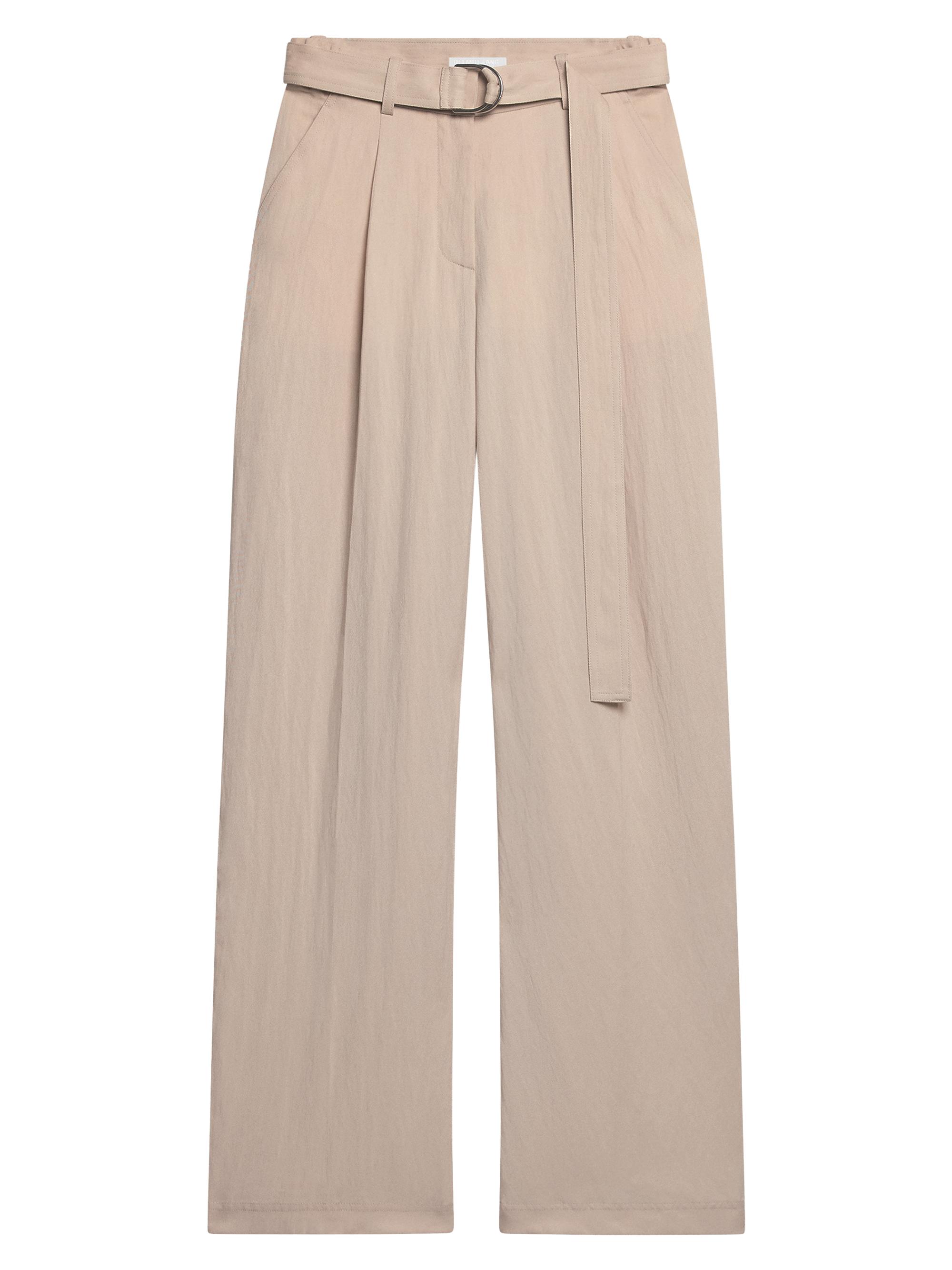 Helmut Lang Women's Twill Pleated Wide-Leg Belted Pants -