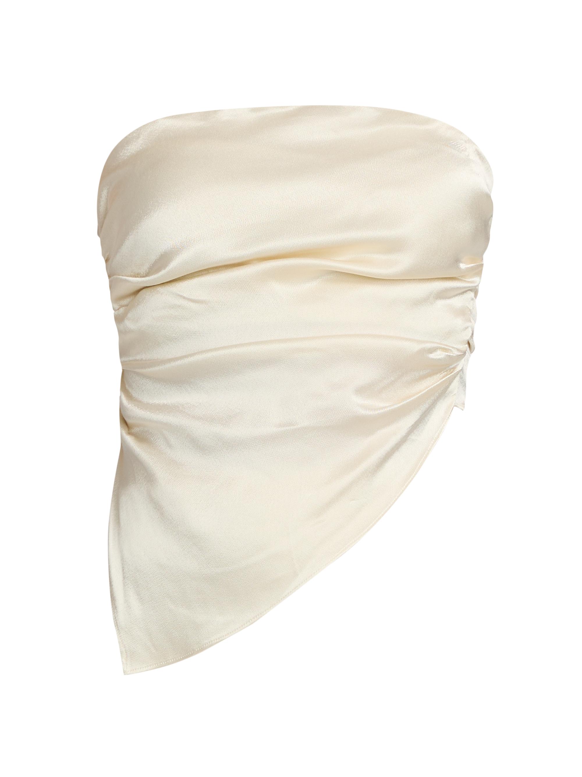 Lamarque Women's Baila Strapless Satin Scarf Top - Cream