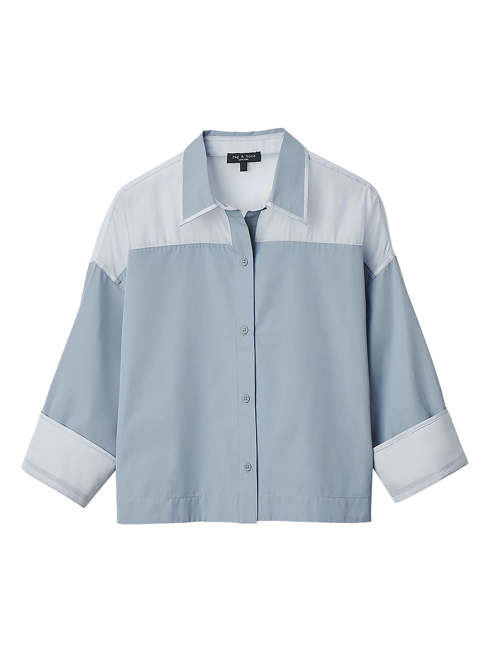 rag & bone Women's Elly Cotton Button-Front Shirt - Grey | Thumbnail 6