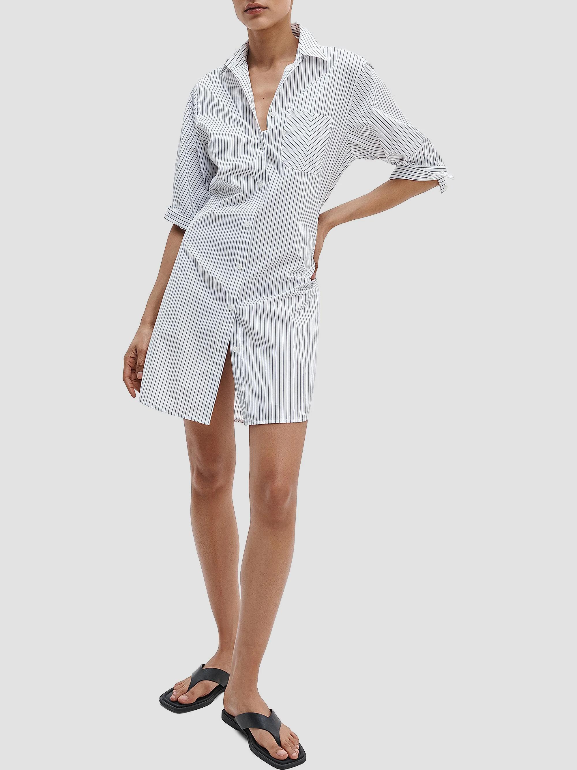 rag & bone Lucia Striped Cotton Mini-Shirtdress | Saks Fifth Avenue