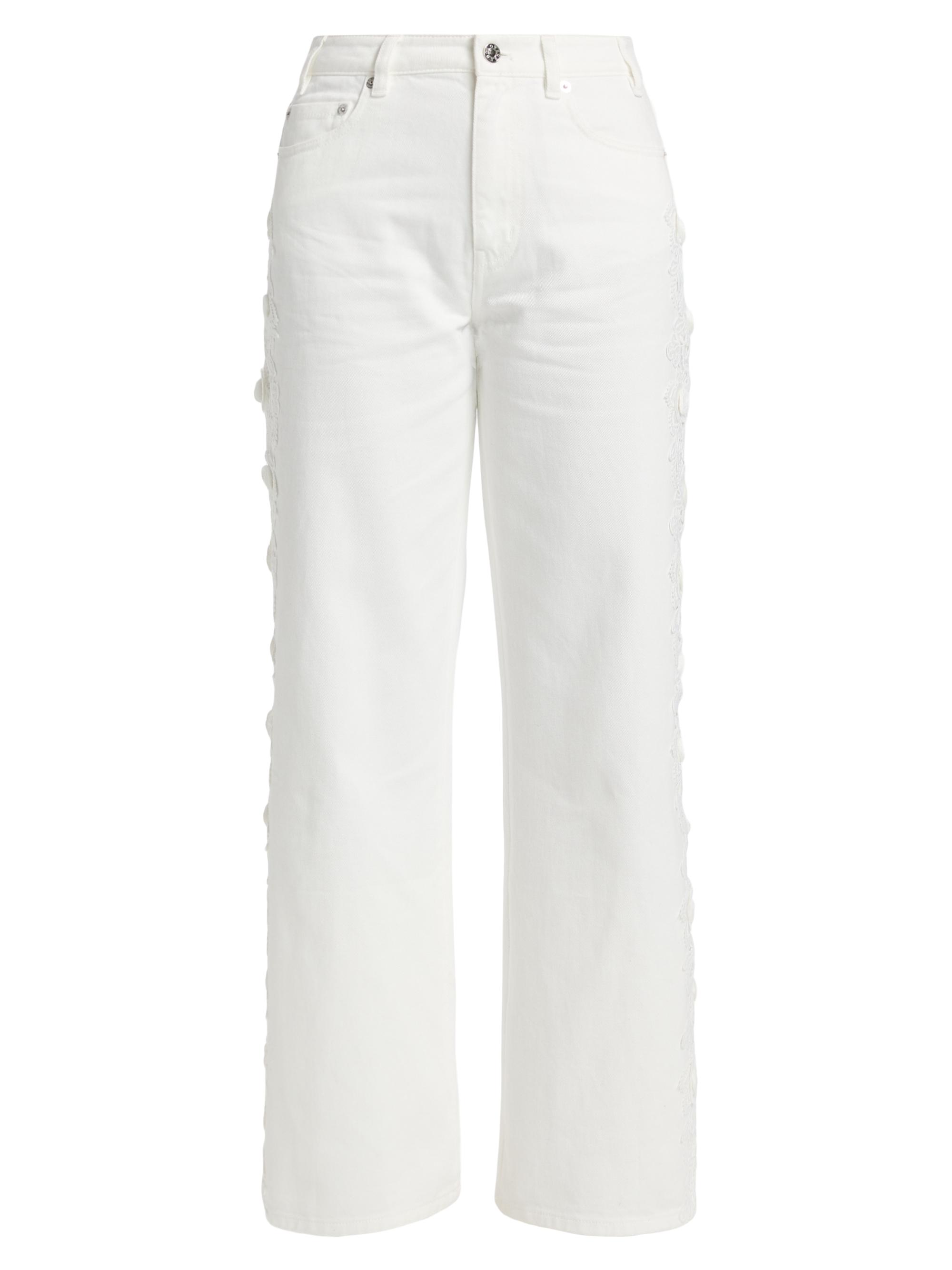 Generation Love Women's Esme 3D Lace Combo Jeans - Chalk White
