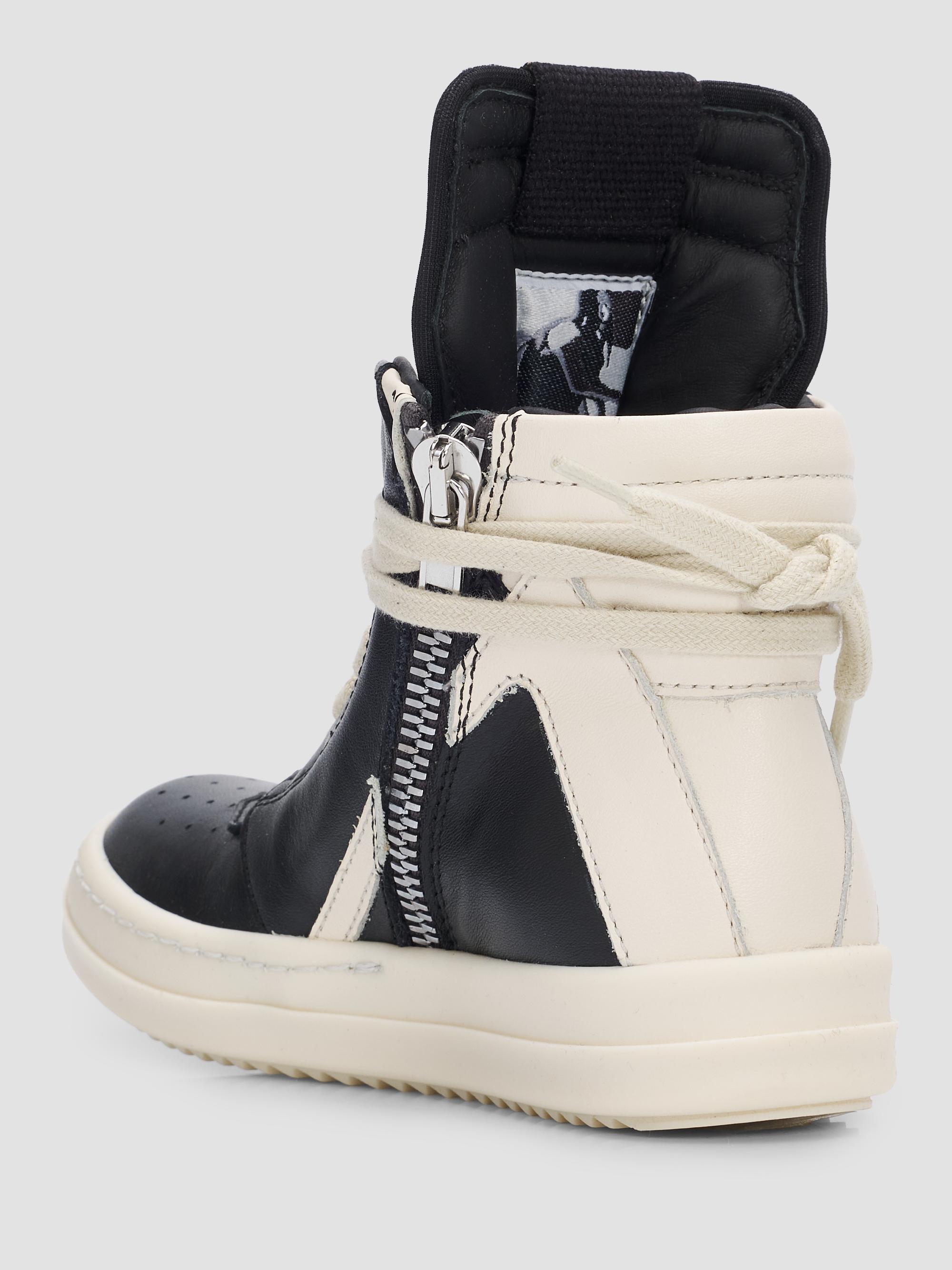Rick Owens Little Kid's & Kid'sGeobaskets Scarpe In Pelle High-Top Sneakers - Black 3.5 (Child) | Thumbnail 2