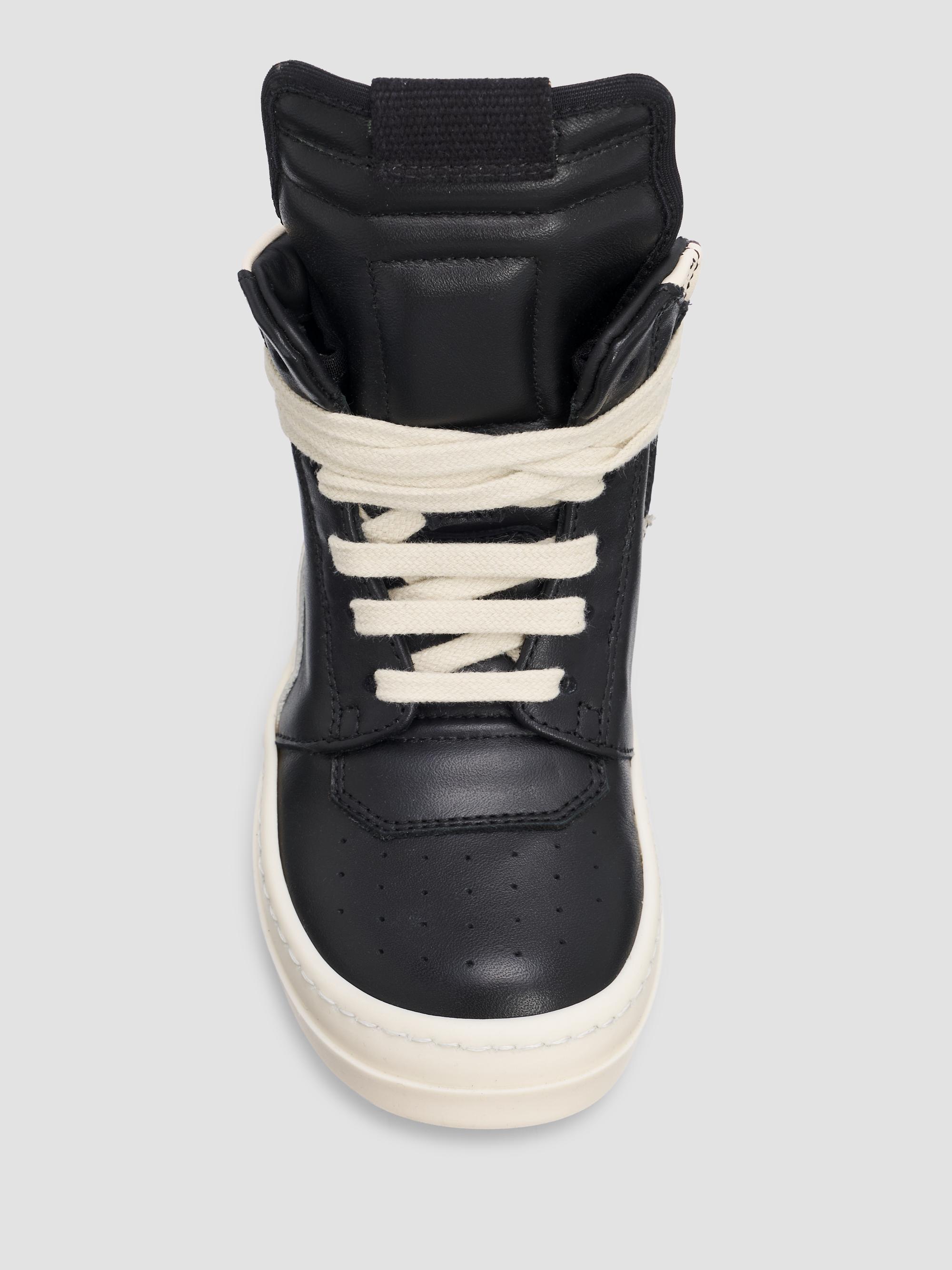 Rick Owens Little Kid's & Kid'sGeobaskets Scarpe In Pelle High-Top Sneakers - Black 3.5 (Child) | Thumbnail 3