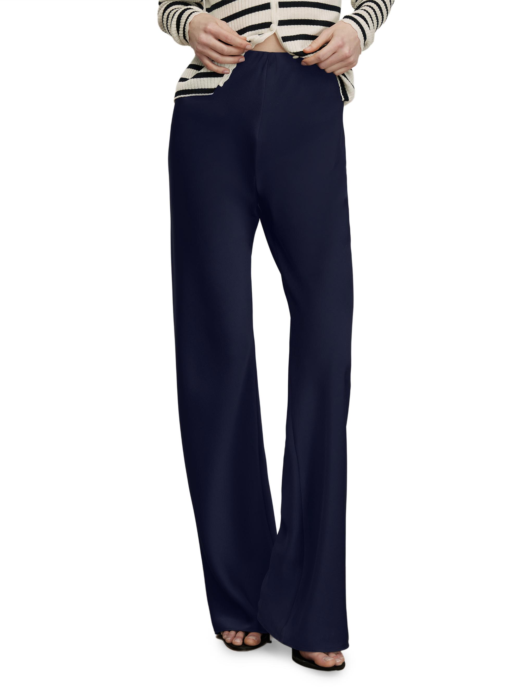 Veronica Beard Women's Braddock Wide-Leg Pants - Navy | Thumbnail 3