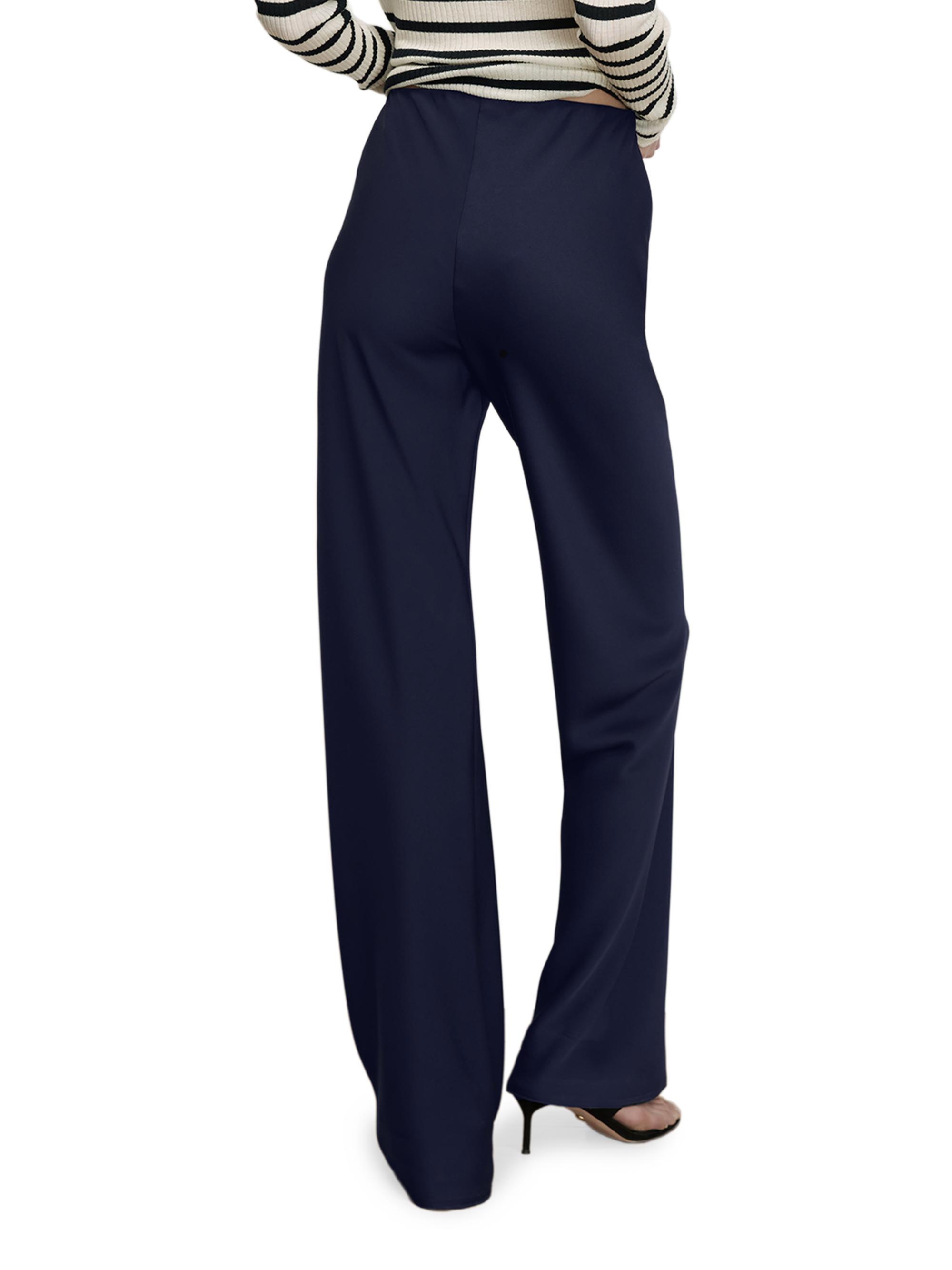 Veronica Beard Women's Braddock Wide-Leg Pants - Navy | Thumbnail 4