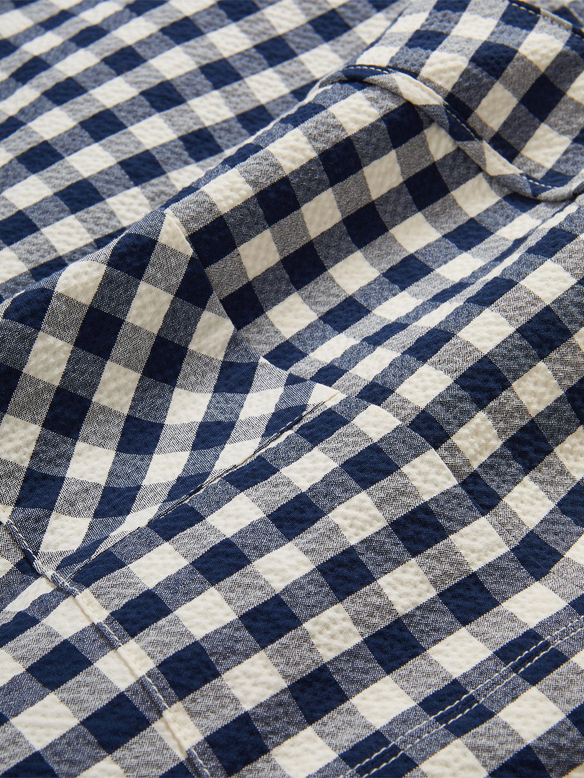 Veronica Beard Women's Aila Gingham Midi-Dress - Navy Dove | Thumbnail 5