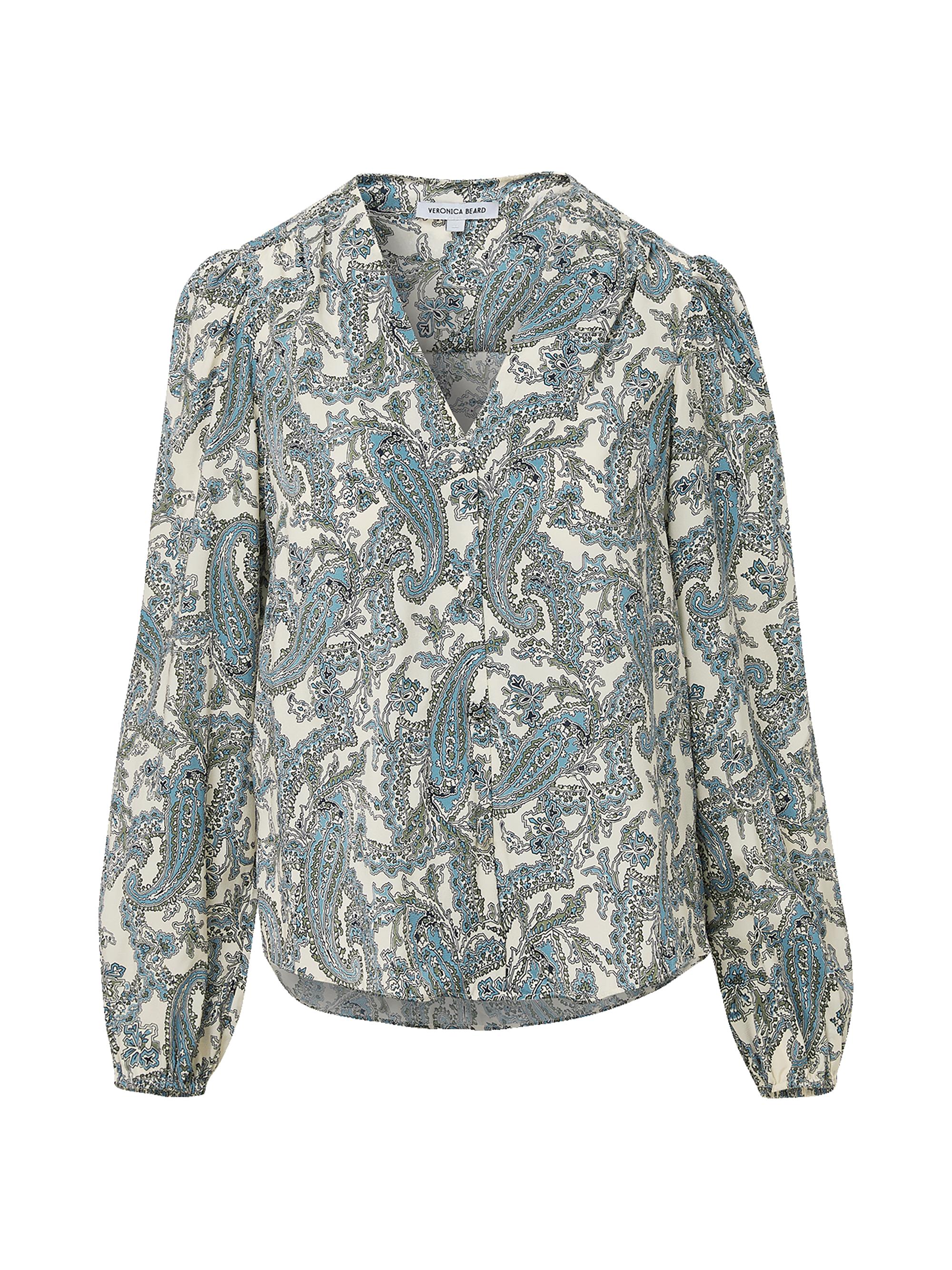 Veronica Beard Women's Farah Paisley V-Neck Blouse - Ecru Multi