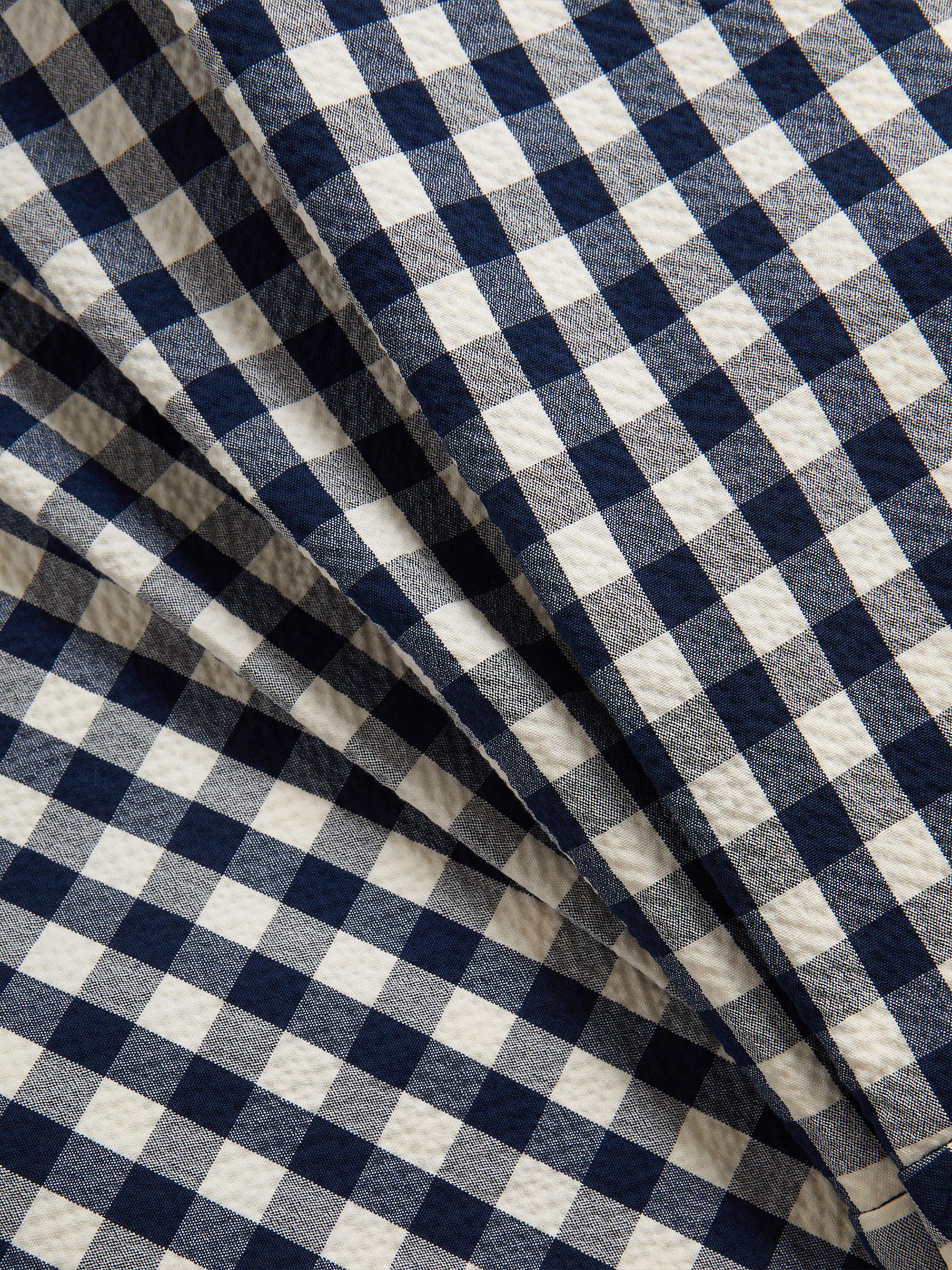 Veronica Beard Women's Haina Gingham Stretch-Cotton High-Rise Shorts - Navy Dove | Thumbnail 7