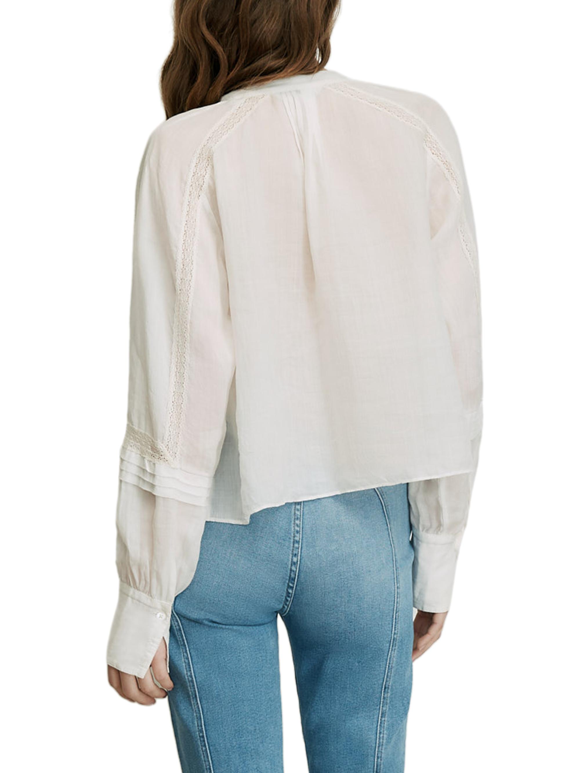 Veronica Beard Women's Sawyer Pintuck Tie-Front Blouse - White | Thumbnail 4