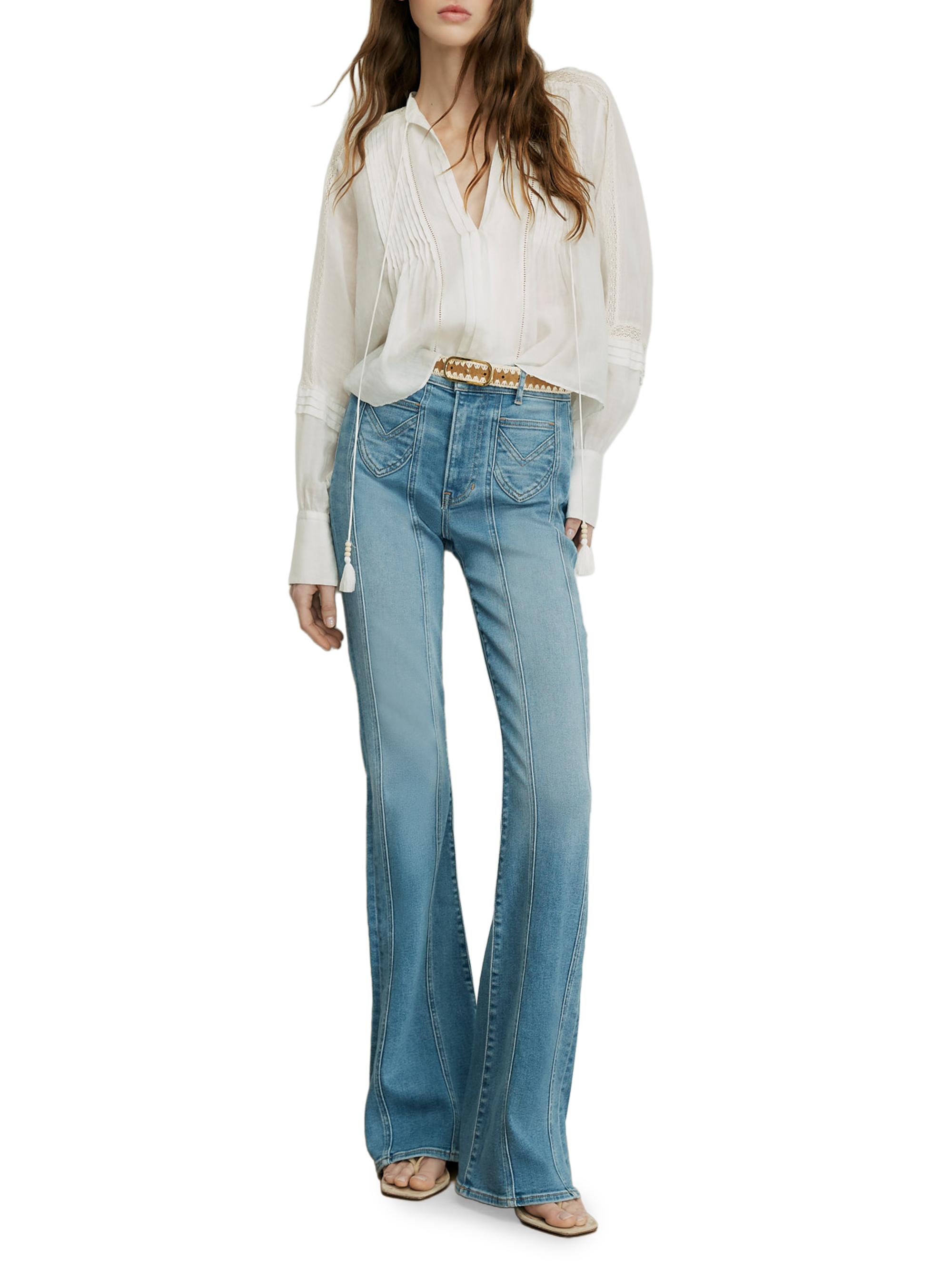 Veronica Beard Women's Sawyer Pintuck Tie-Front Blouse - White | Thumbnail 2