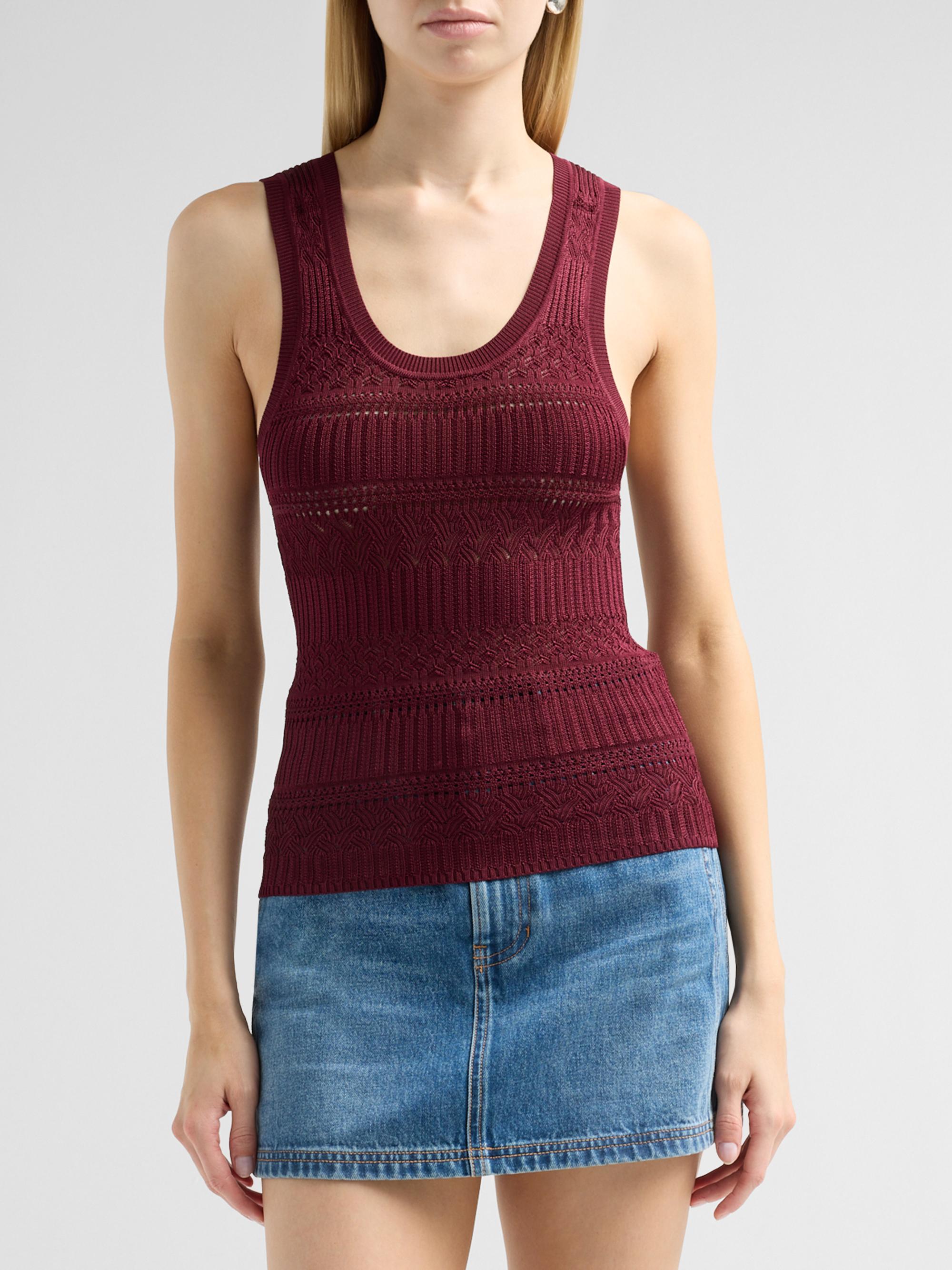 Veronica Beard Women's Sandra Mixed Knit Tank - Raisin | Thumbnail 4