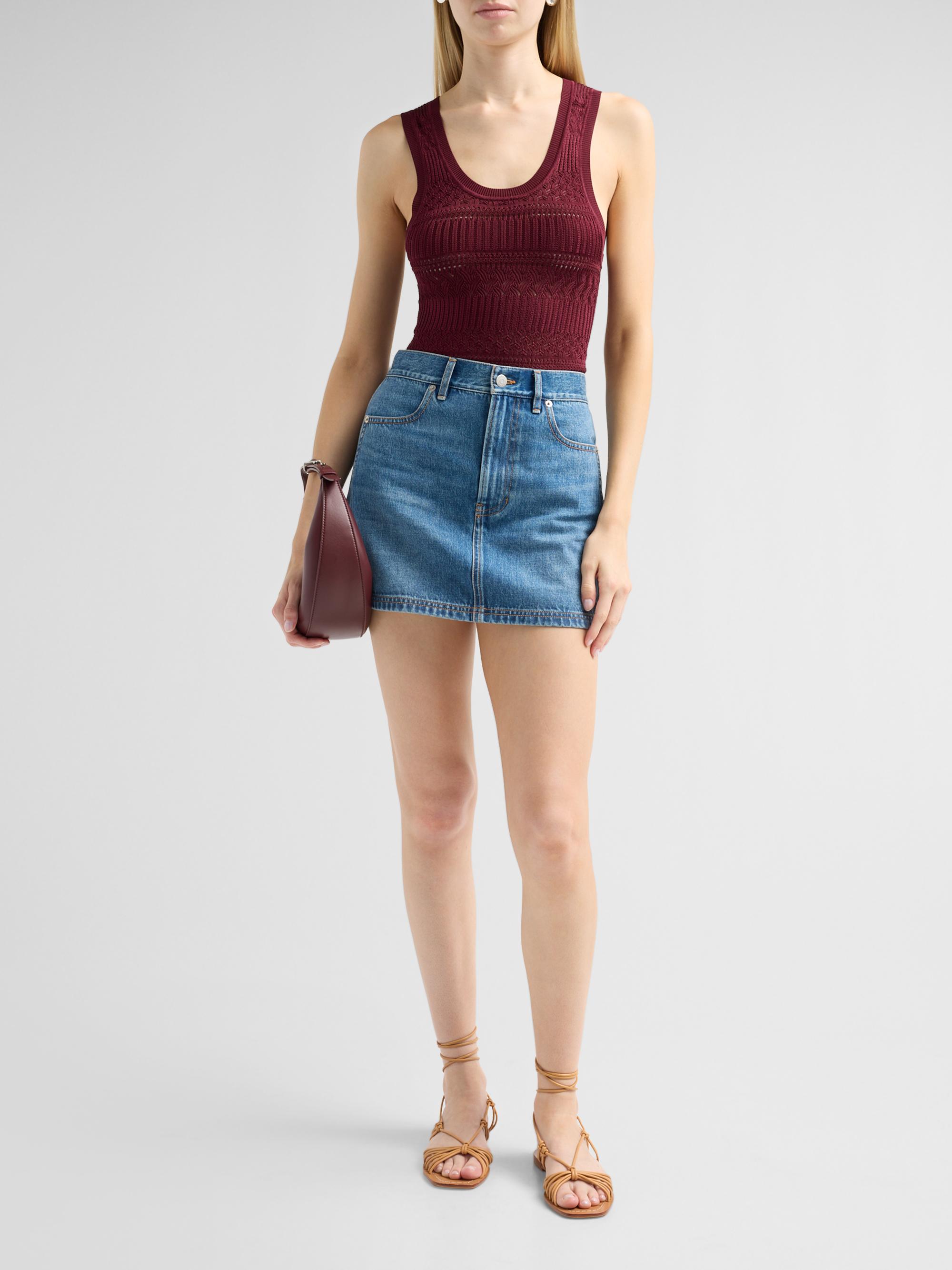 Veronica Beard Women's Sandra Mixed Knit Tank - Raisin | Thumbnail 2