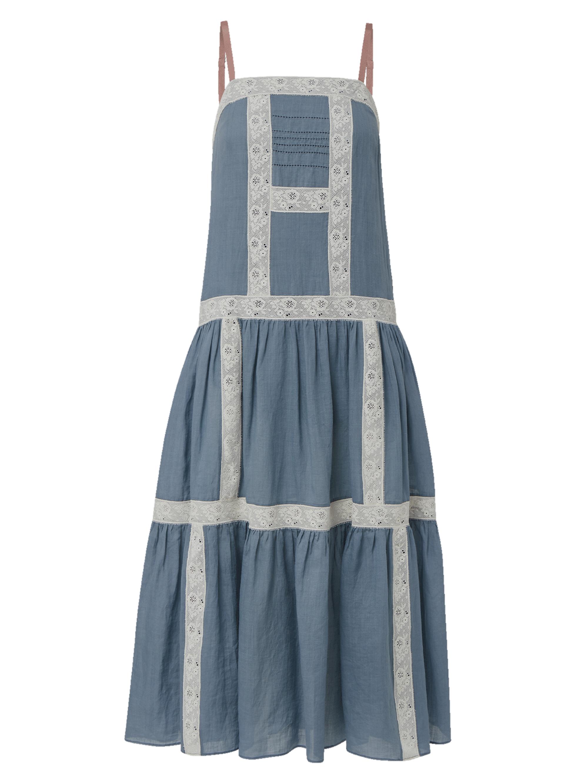 Veronica Beard Women's Mazarine Tiered Midi-Dress - Blue Steel