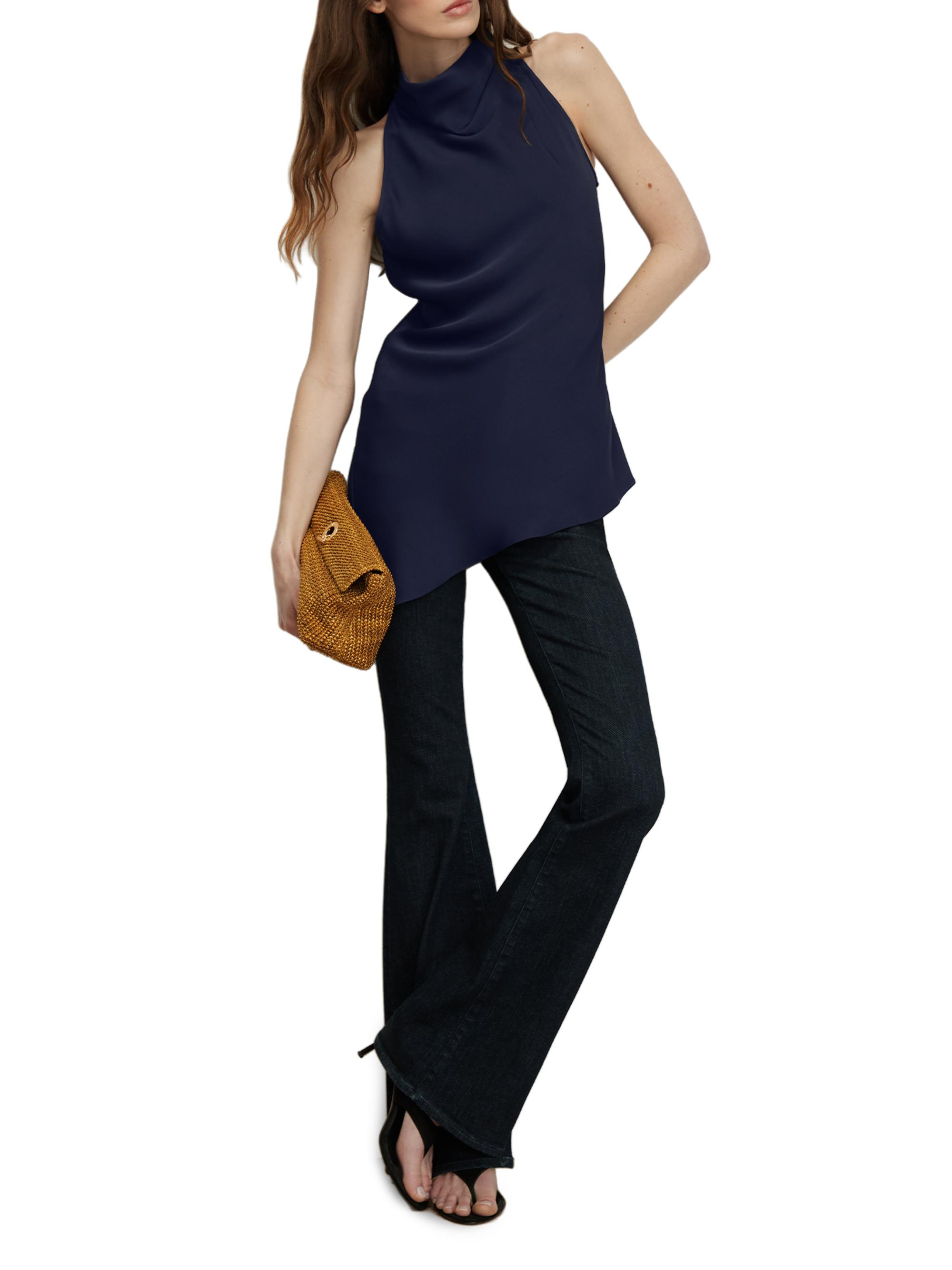 Veronica Beard Women's Radford Asymmetric Sleeveless Tunic Top - Navy | Thumbnail 2