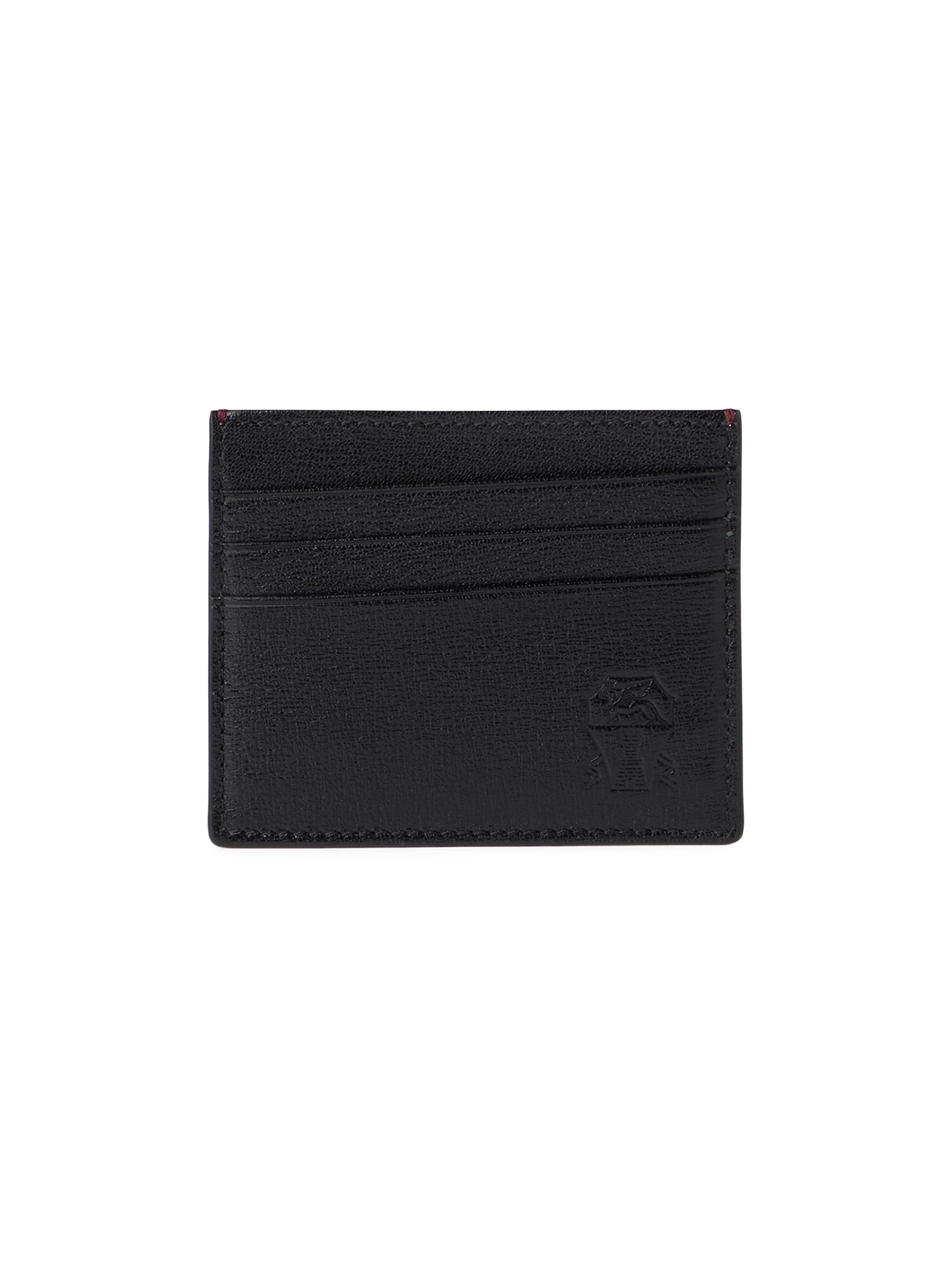 Brunello Cucinelli Men's Grained Leather Card Holder - Black