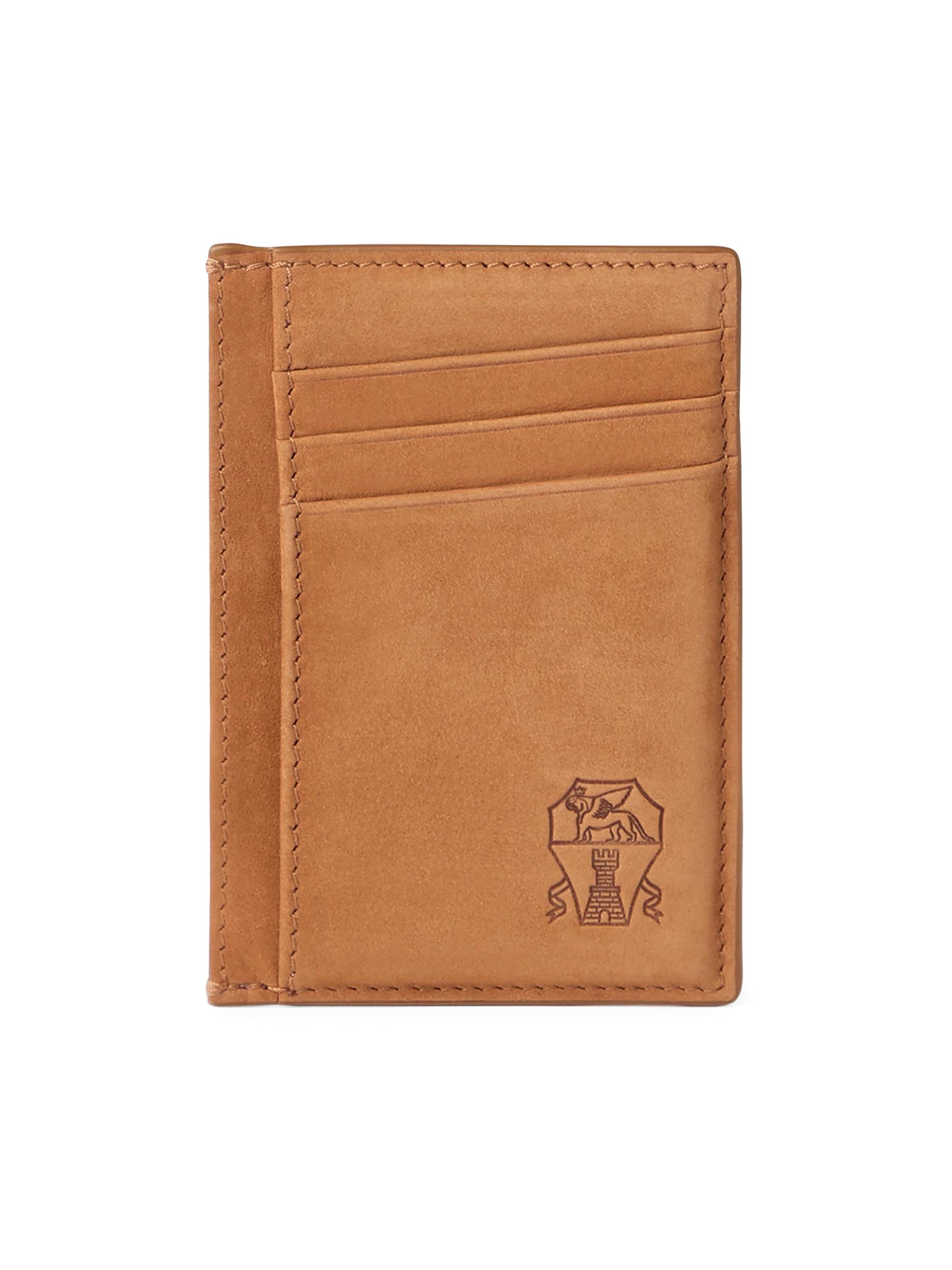 Brunello Cucinelli Men's Nubuck Card Holder - Cognac