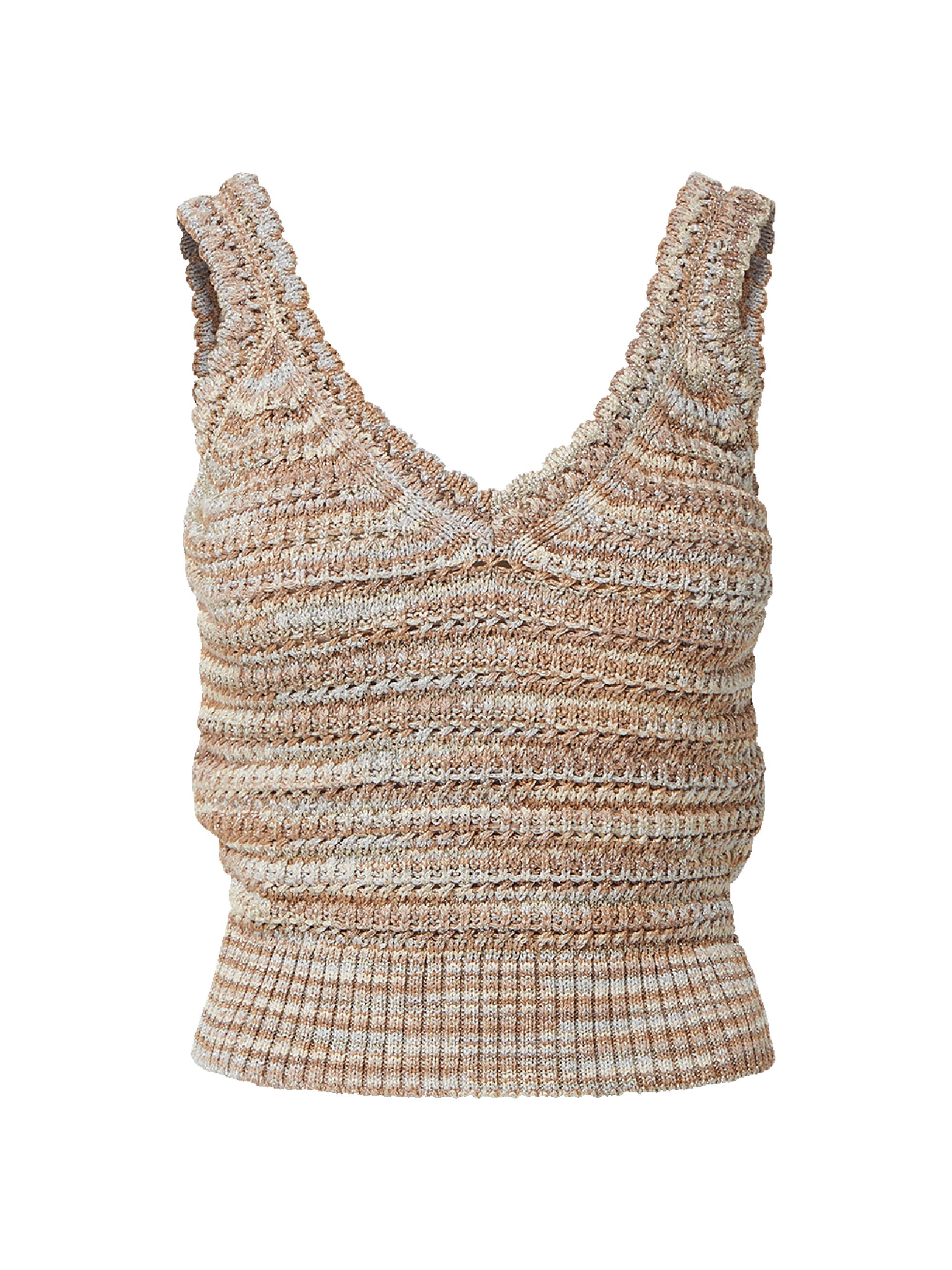 Veronica Beard Women's Selwyn Metallic Knit Tank - Beige Multi