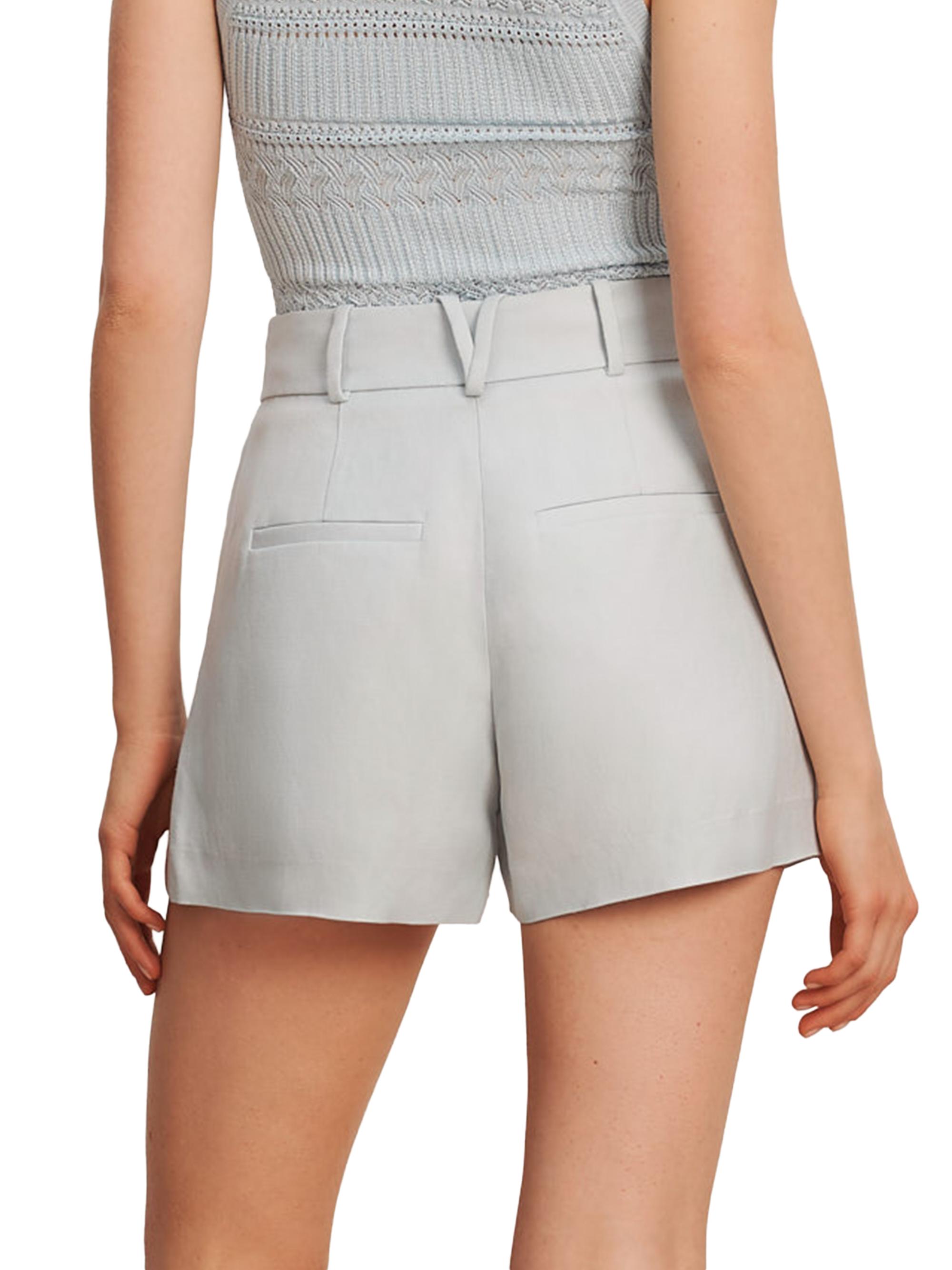 Veronica Beard Women's Craig Pleated-Front Shorts - River Mist | Thumbnail 4