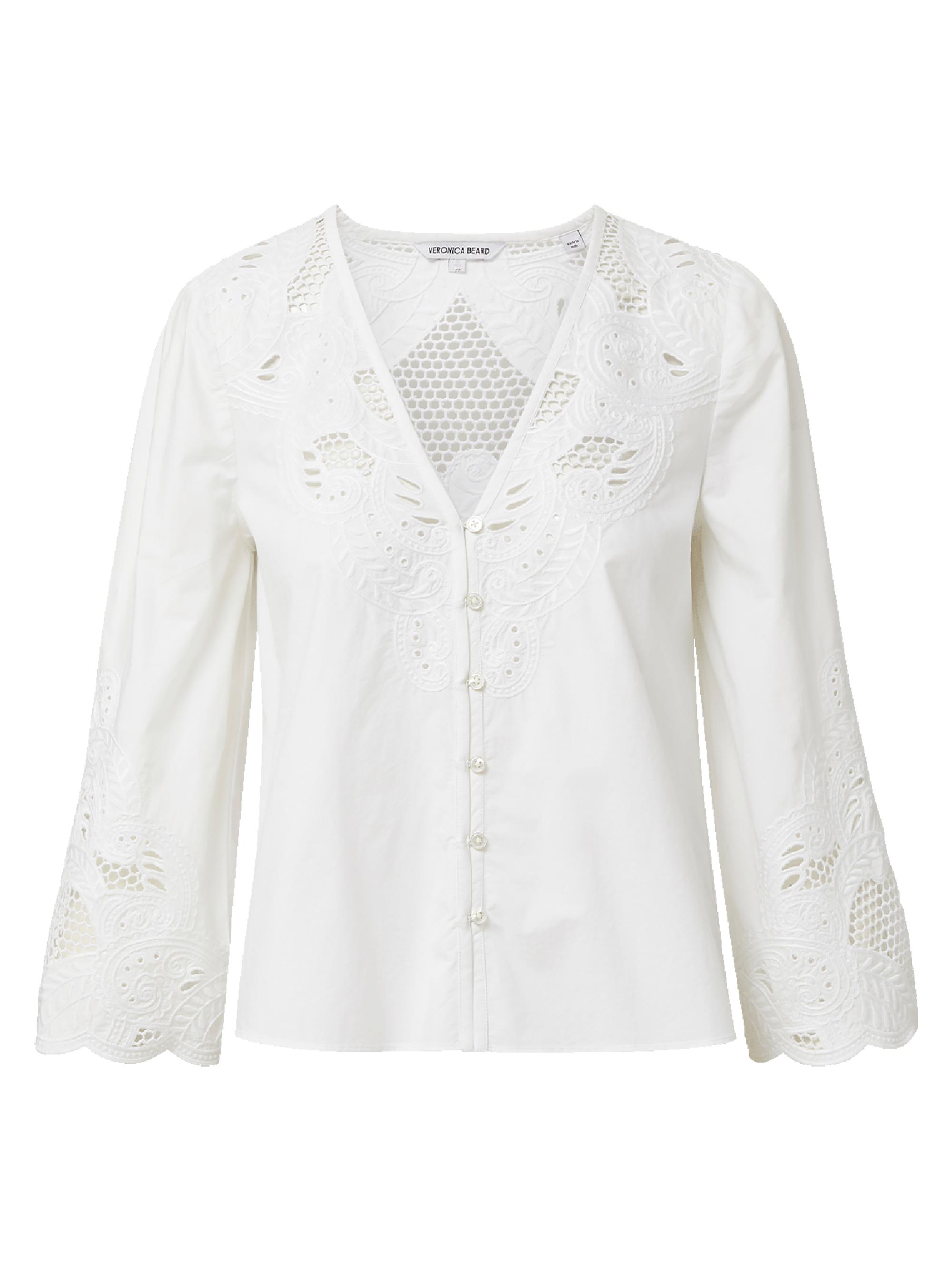Veronica Beard Women's Suniva Eyelet Cotton Top - White