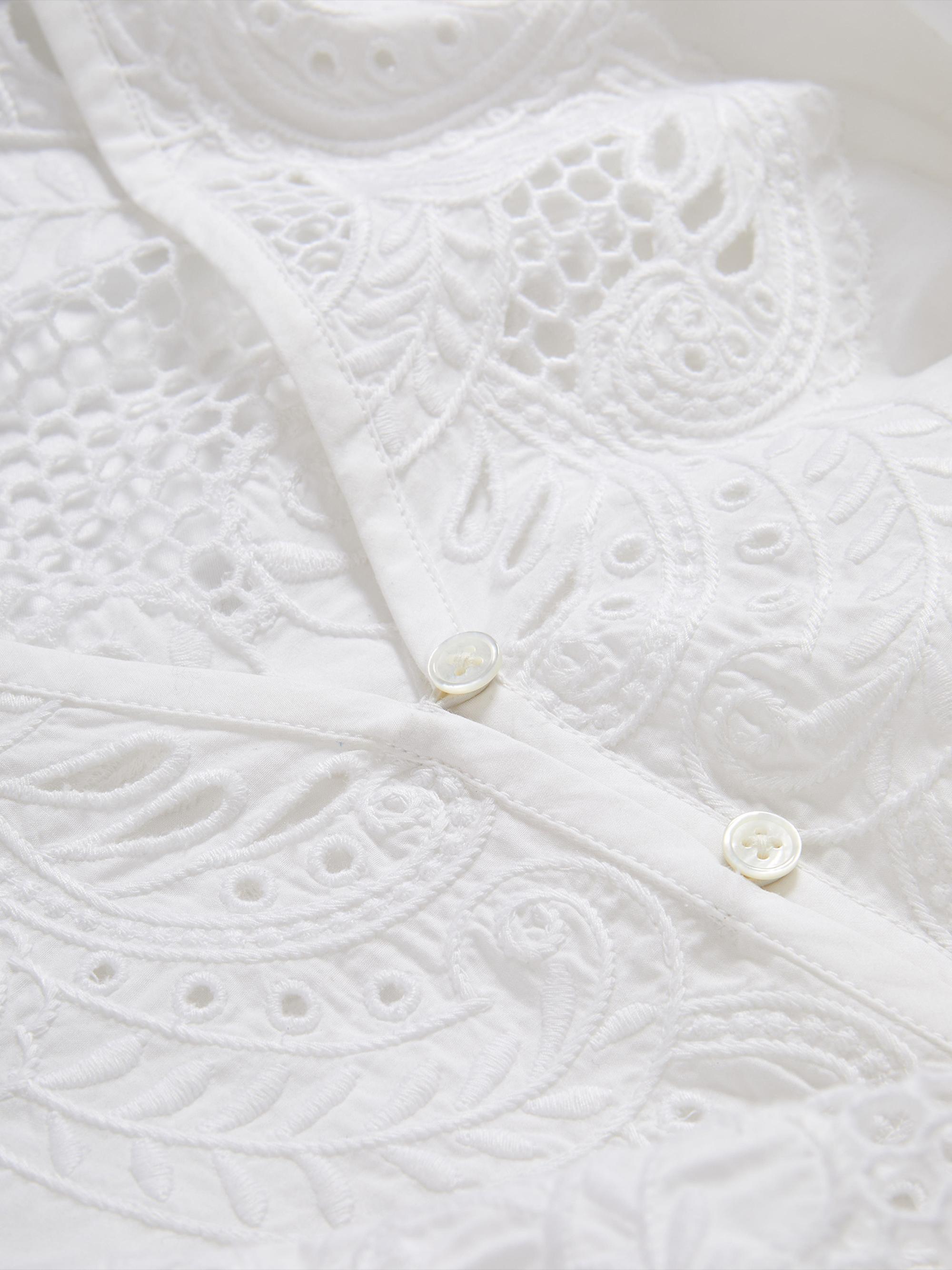 Veronica Beard Women's Suniva Eyelet Cotton Top - White | Thumbnail 7