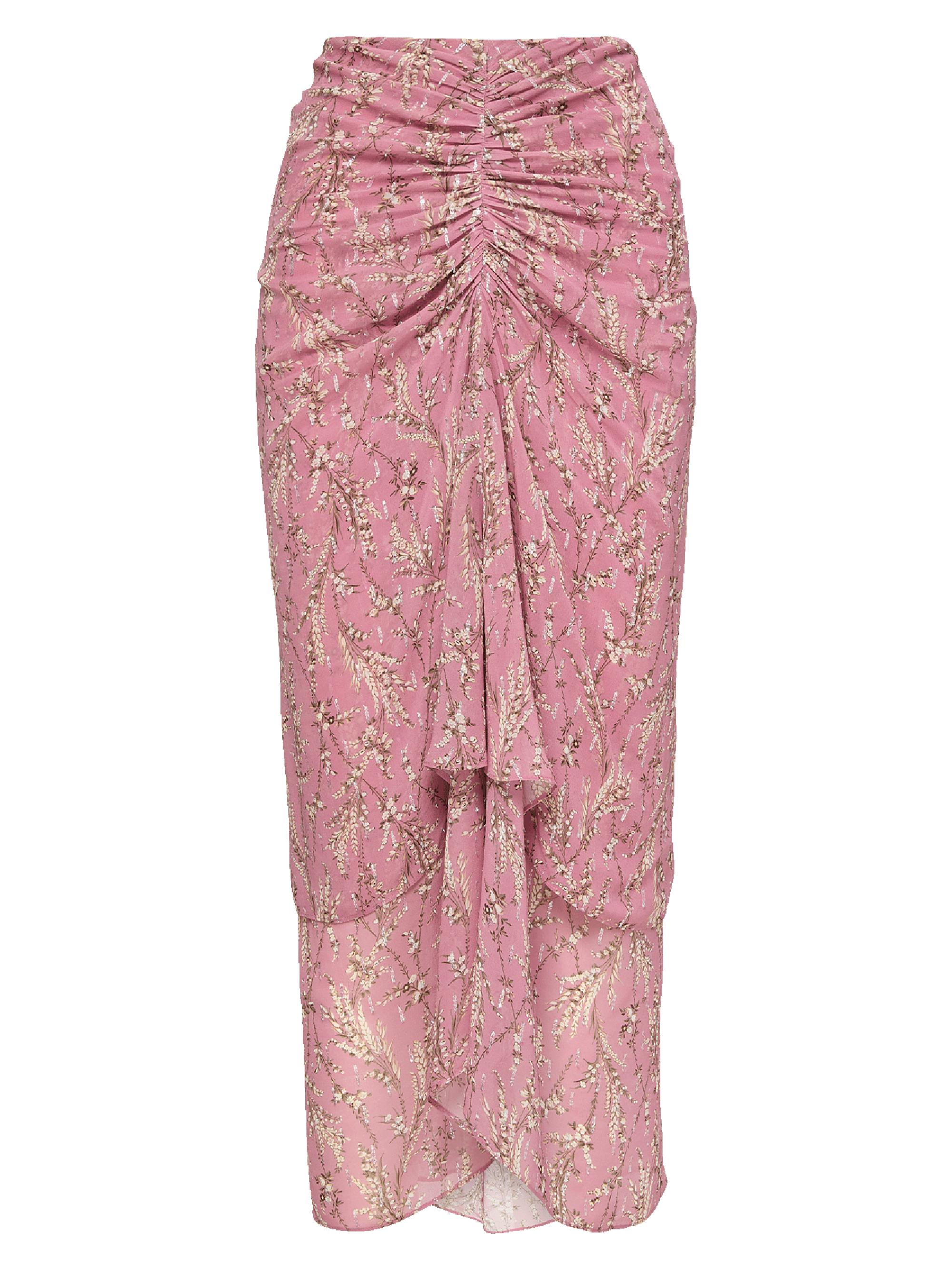 Veronica Beard Women's Sira Floral Ruched Midi Skirt - Orchid Haze Multi