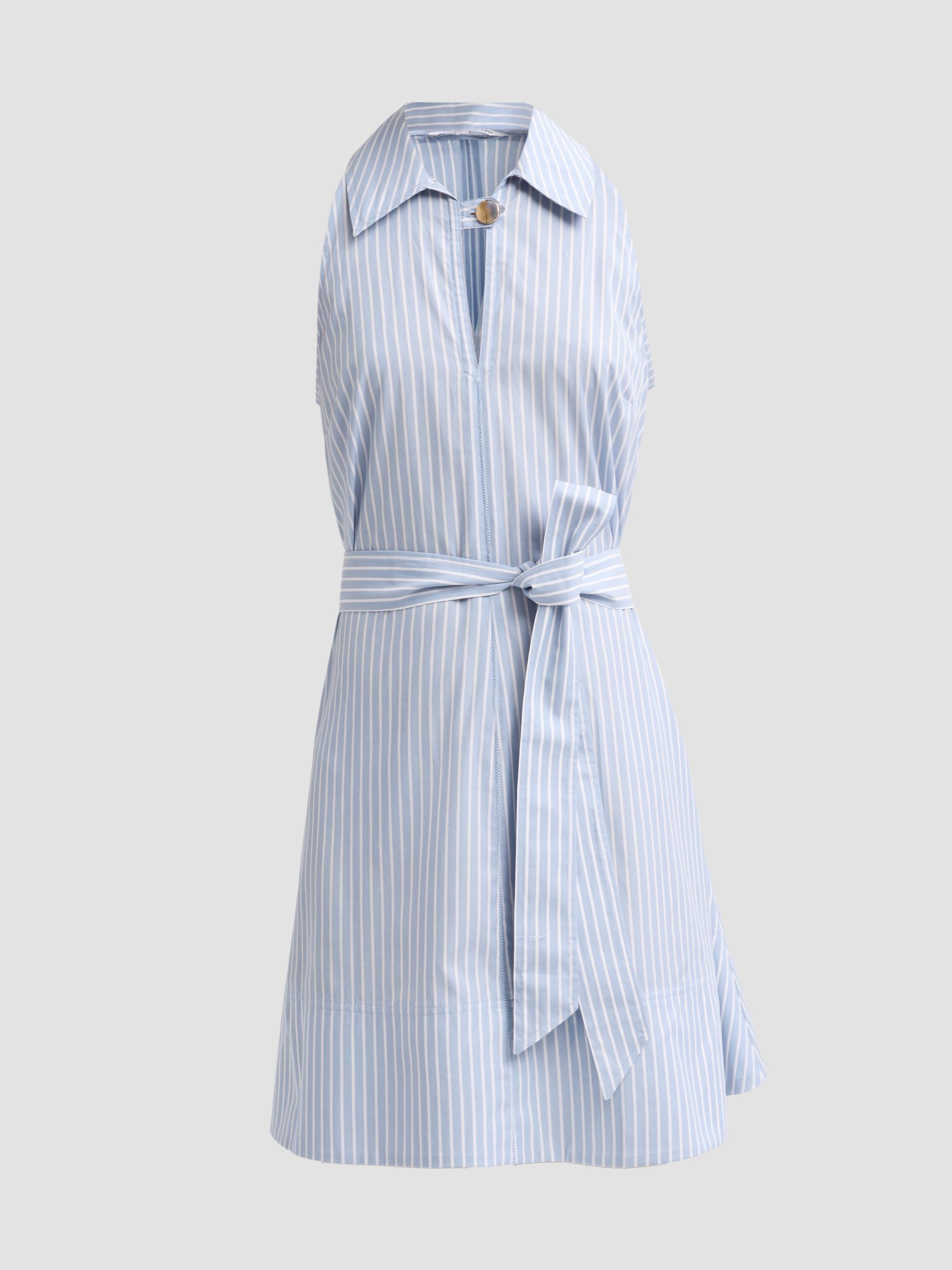 Veronica Beard Women's Florenz Striped Tie-Waist Mini Dress - Pale Blue River White