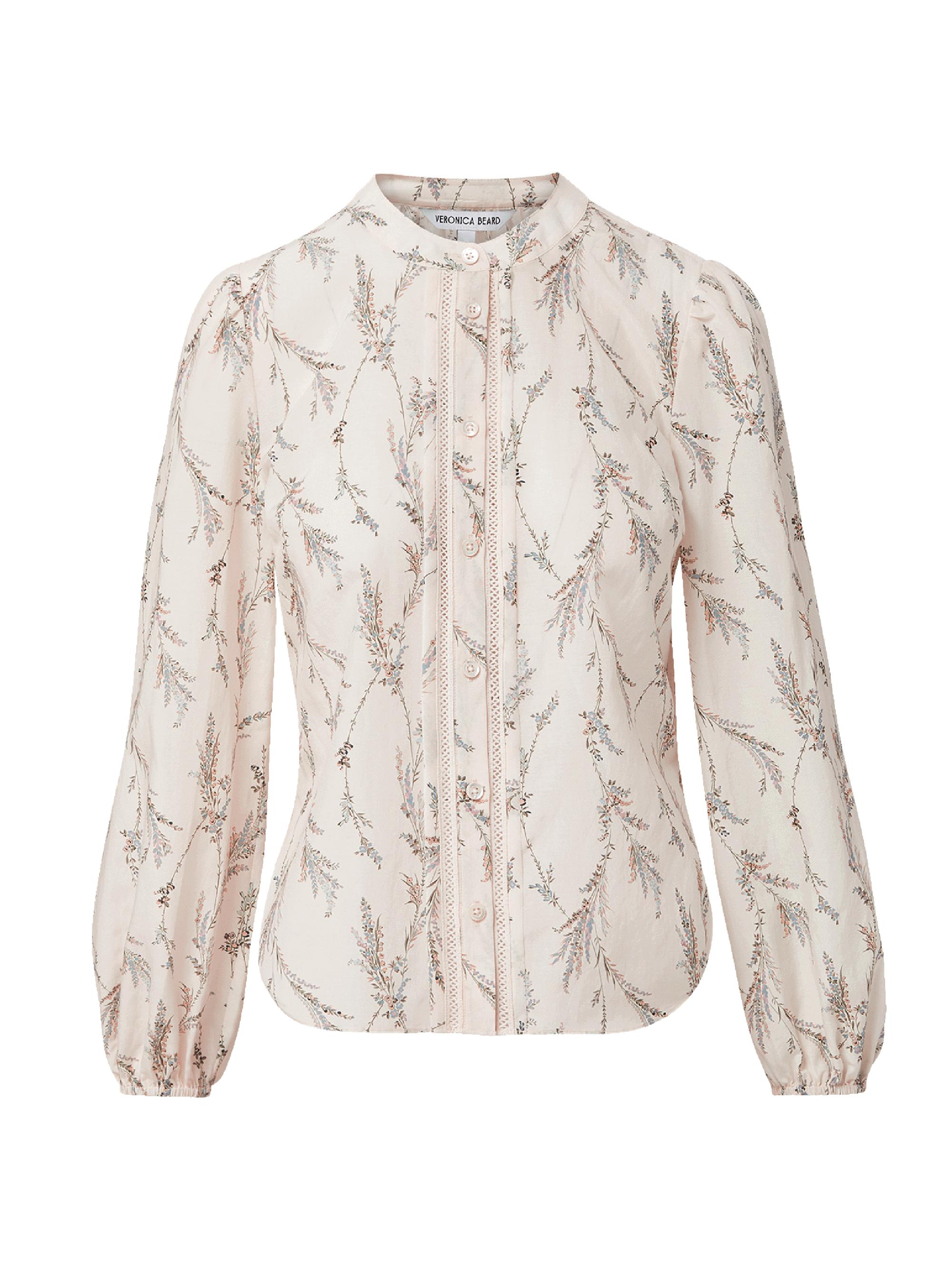 Veronica Beard Women's Emiko Floral Cotton-Silk Blouse - Dove Multi