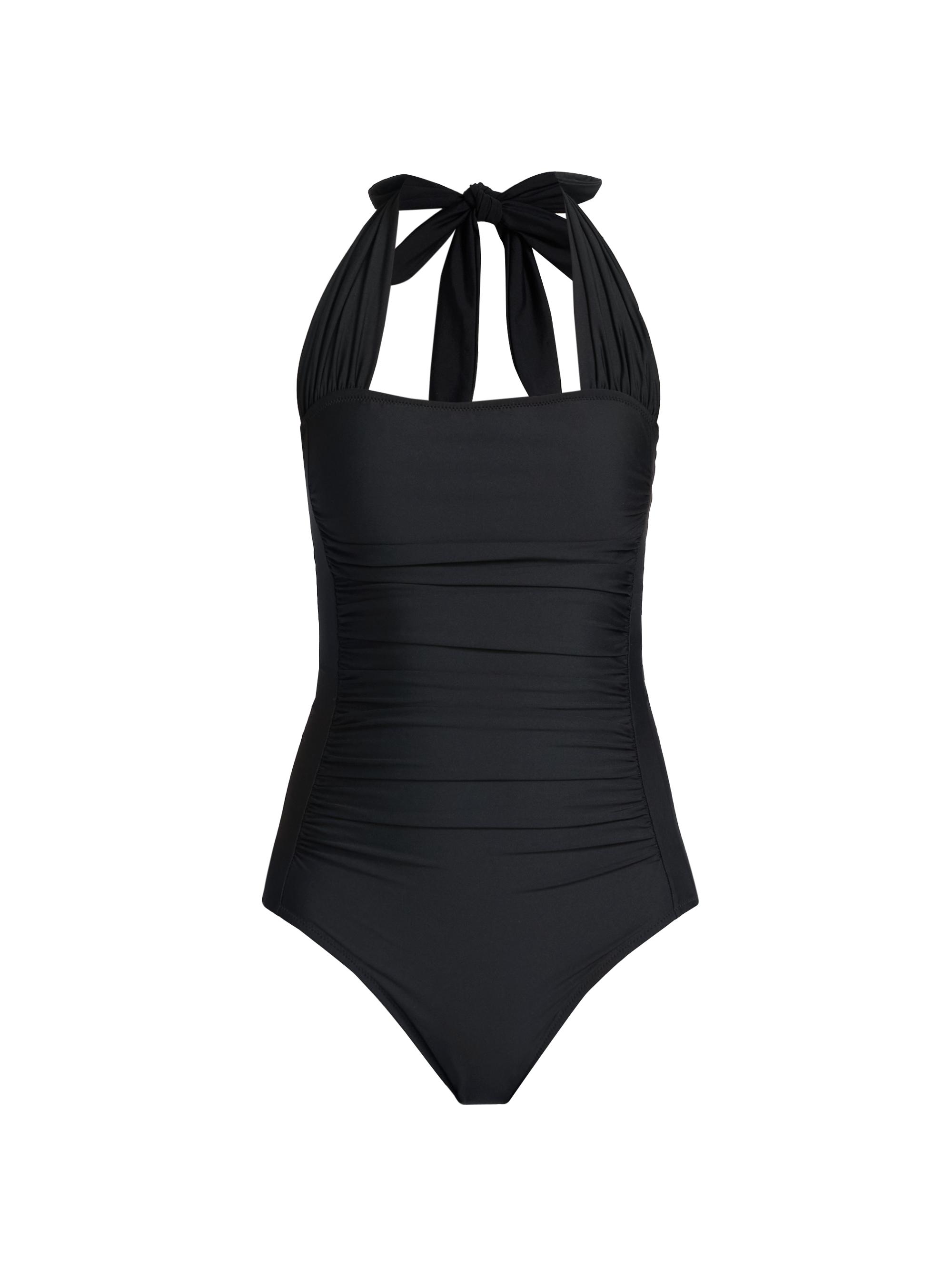 Johnny Was Women's Ruched Halter One-Piece Swimsuit - Black - Women's Clothing