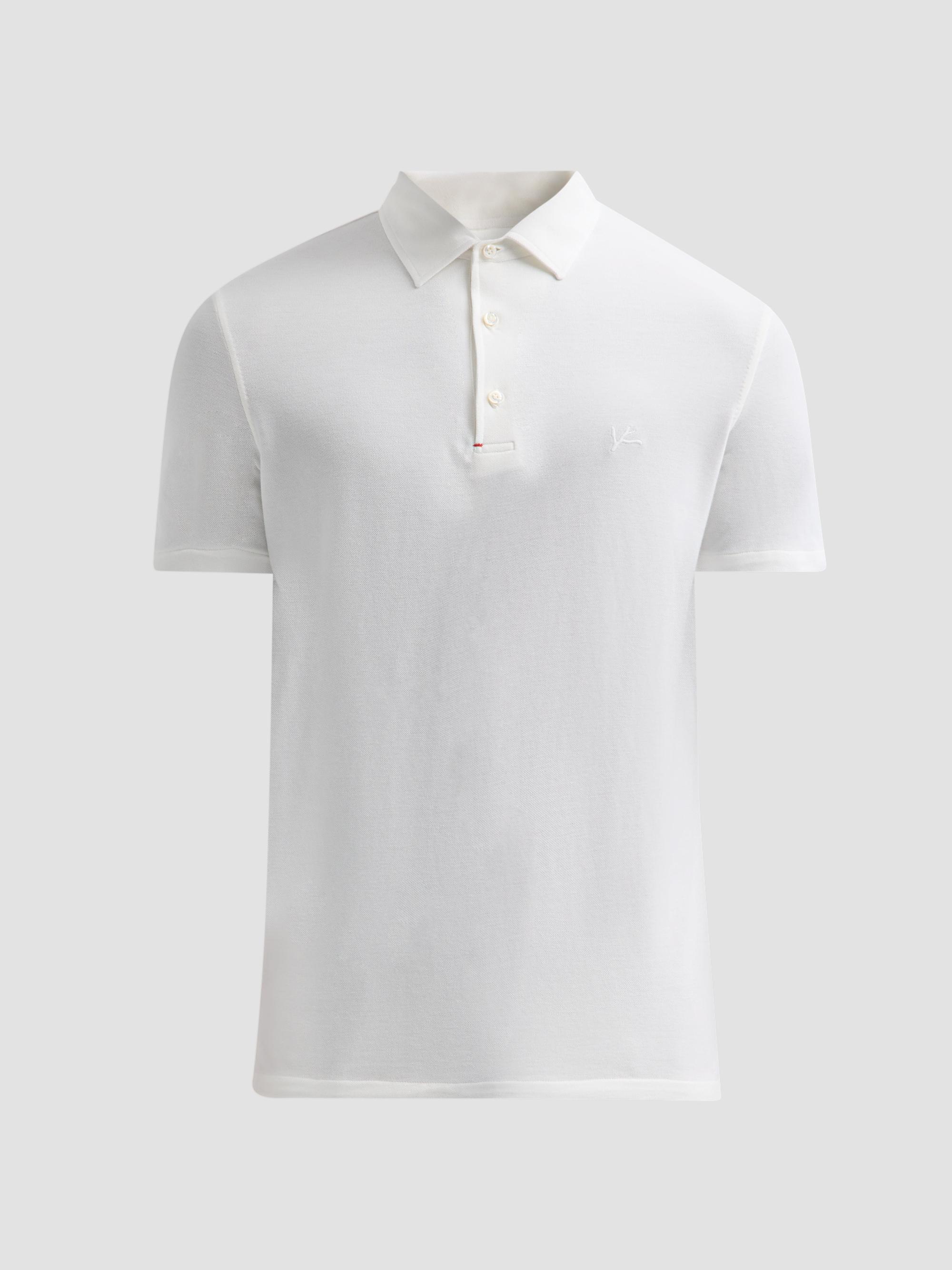 Isaia Men's Cotton Pique Polo Shirt - White | Thumbnail 6
