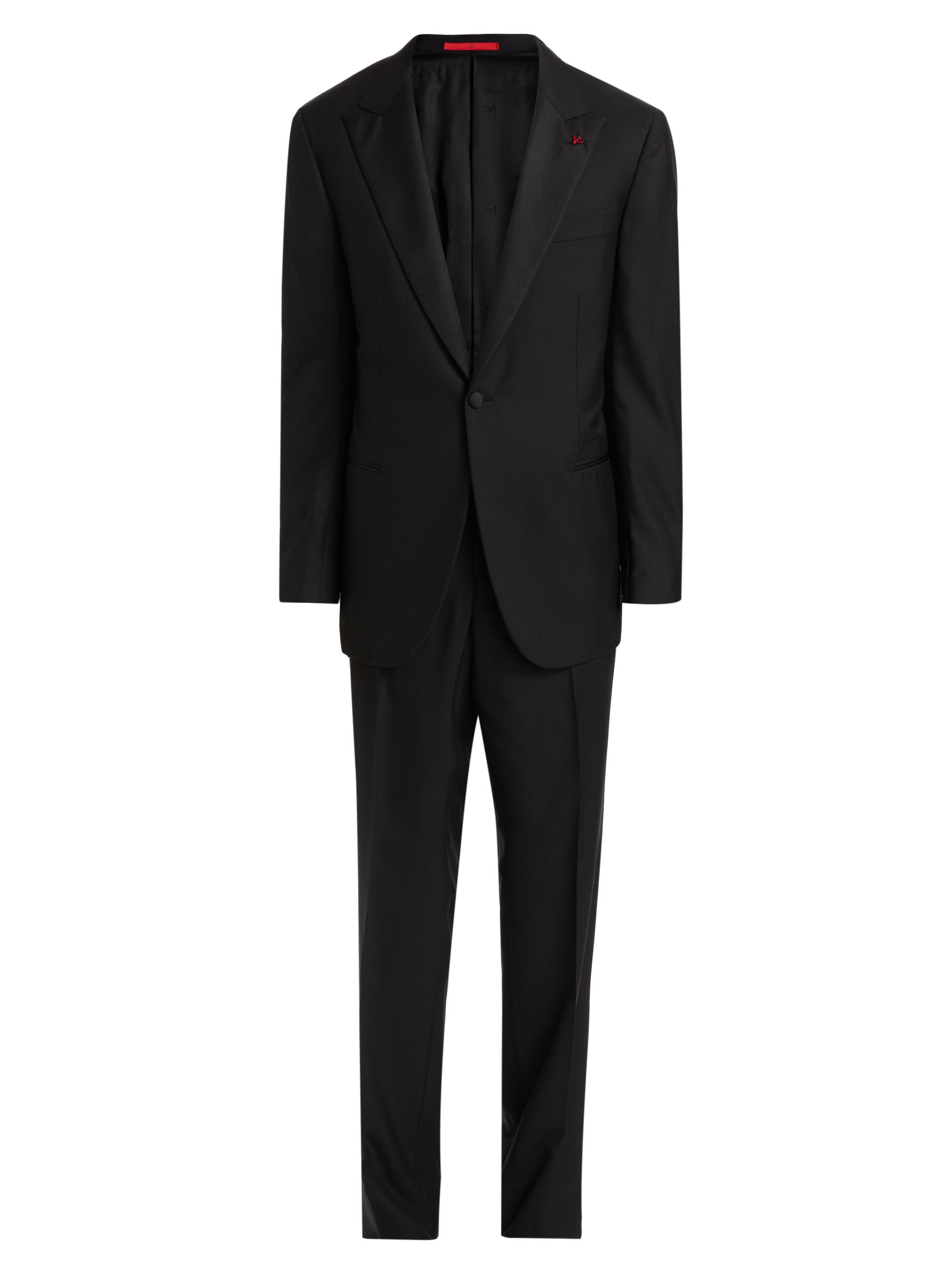 Isaia Men's Peak-Lapel Wool Tuxedo - Black