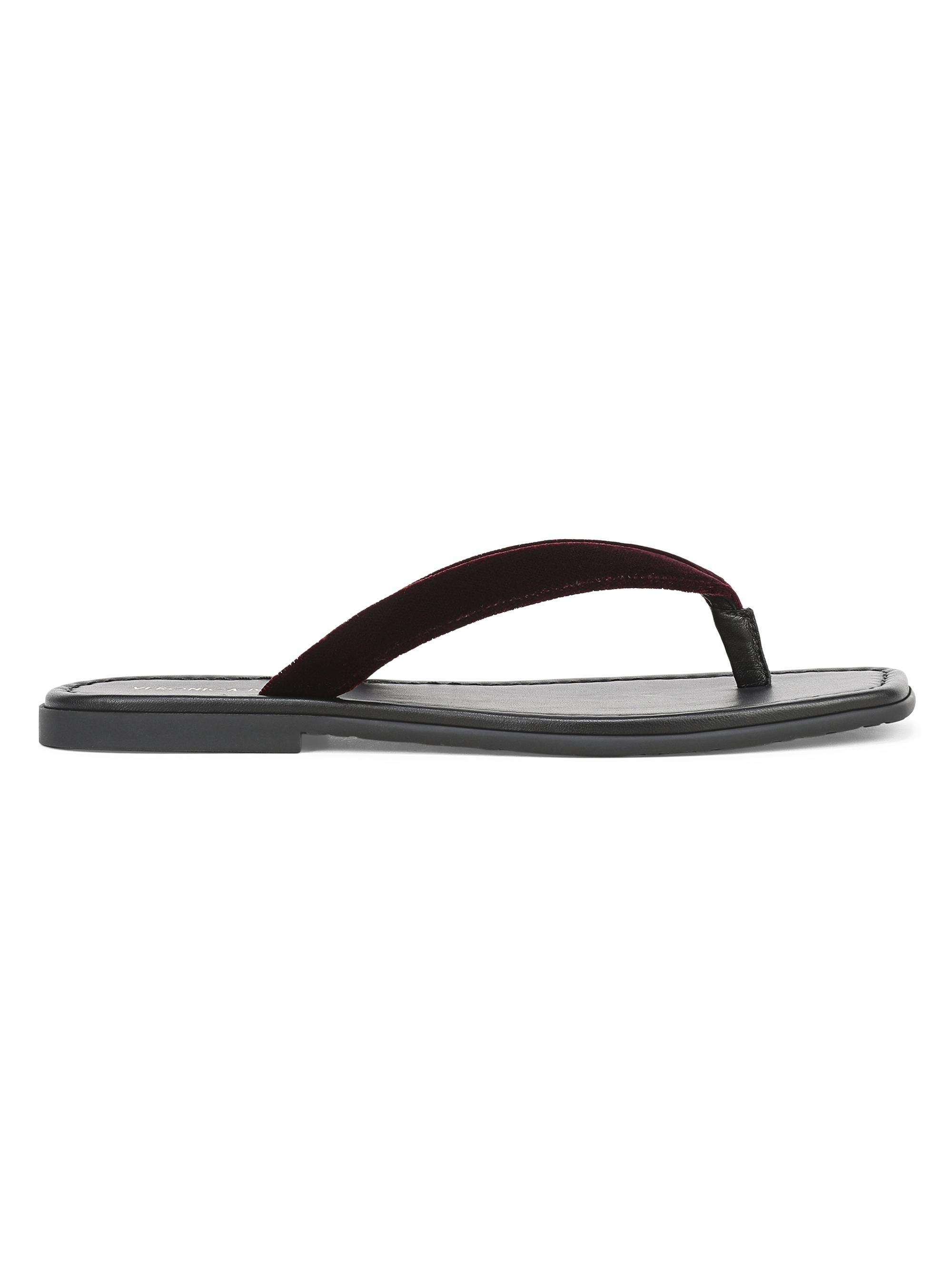 Veronica Beard Women's Clea Velvet Thong Sandals - Burgundy