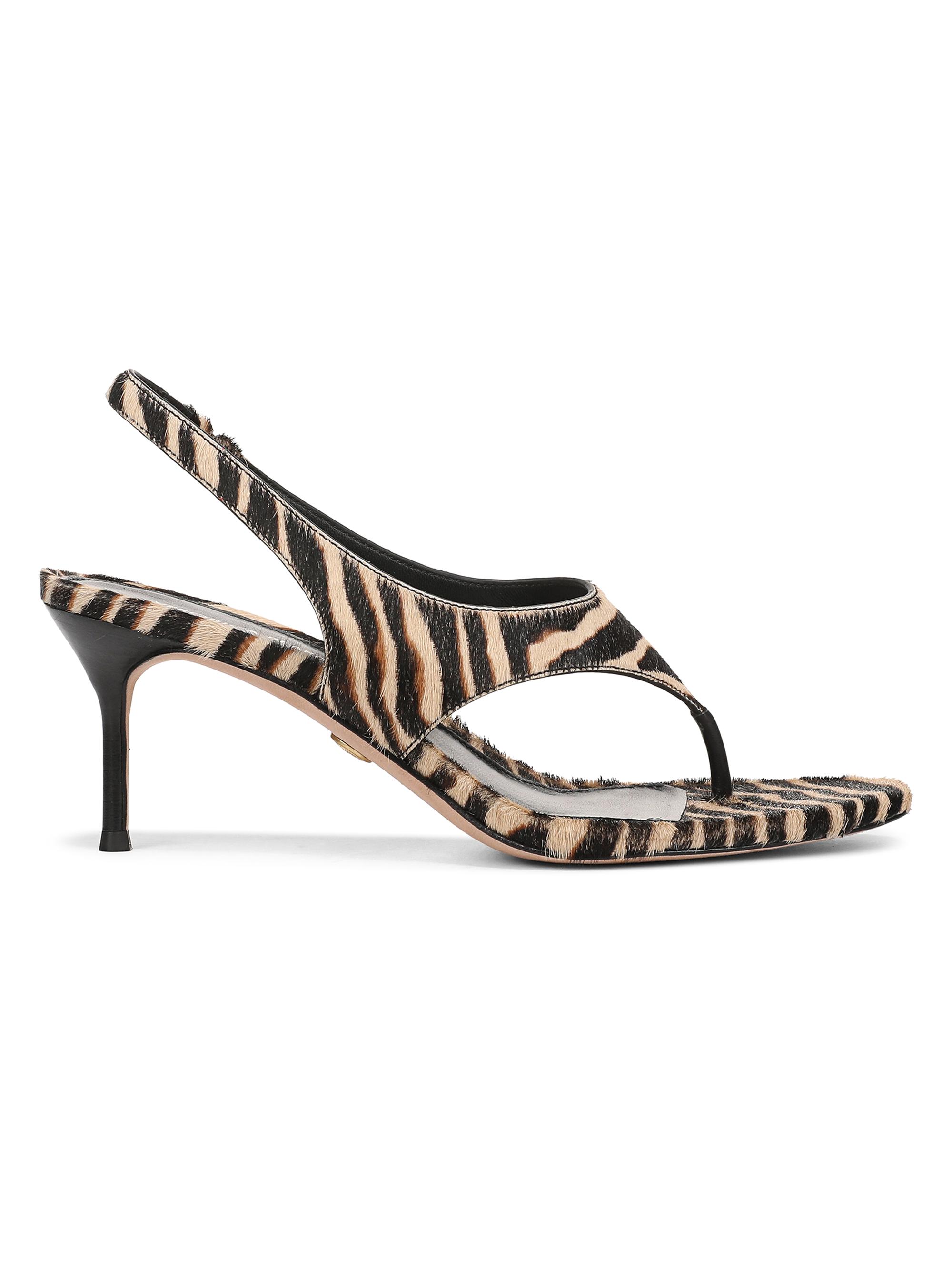 Veronica Beard Women's Talon-2 65MM Zebra-Print Calf Hair Slingback Sandals - Ziger Brown