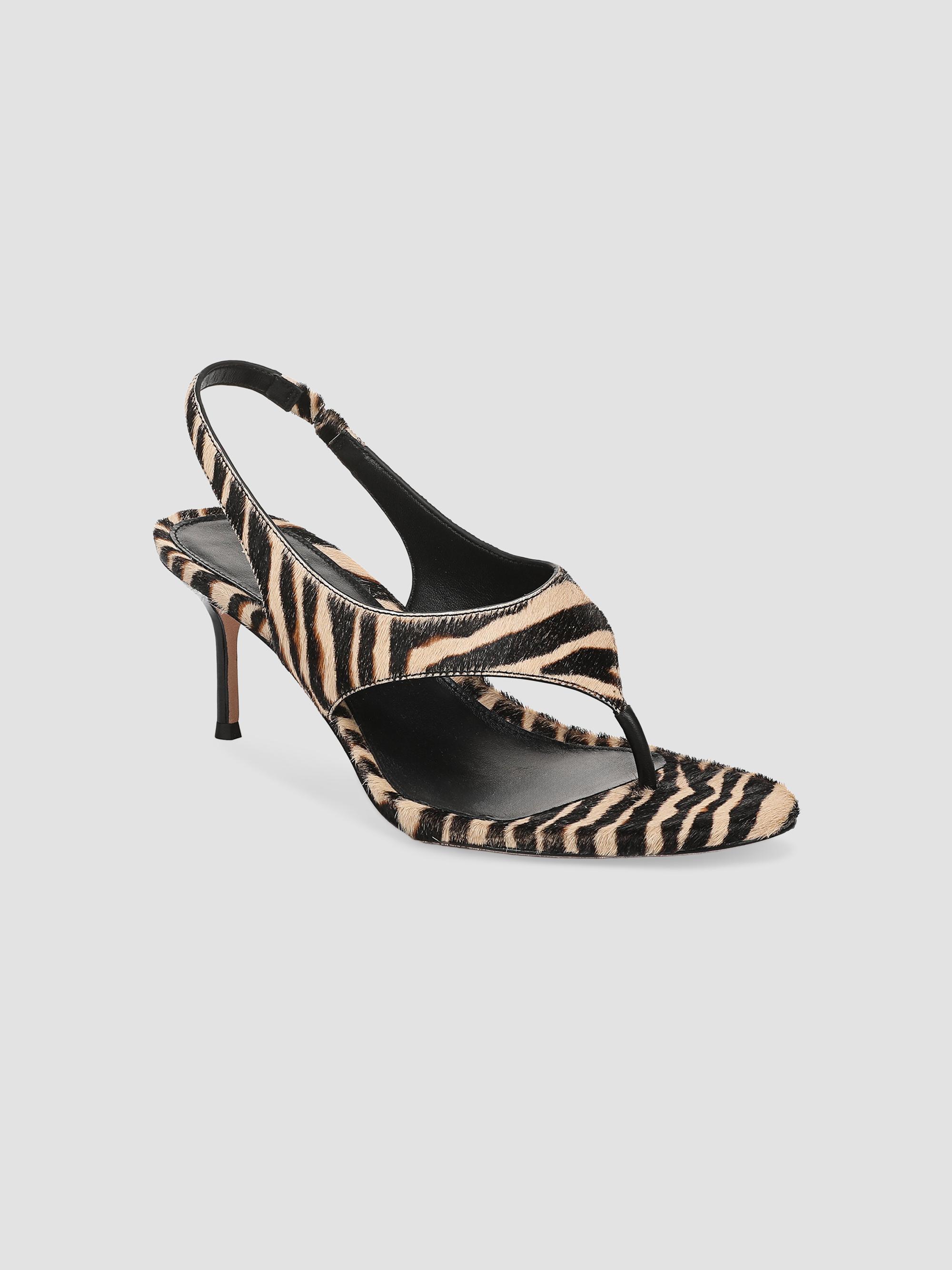 Veronica Beard Talon-2 65MM Zebra-Print Calf Hair Slingback