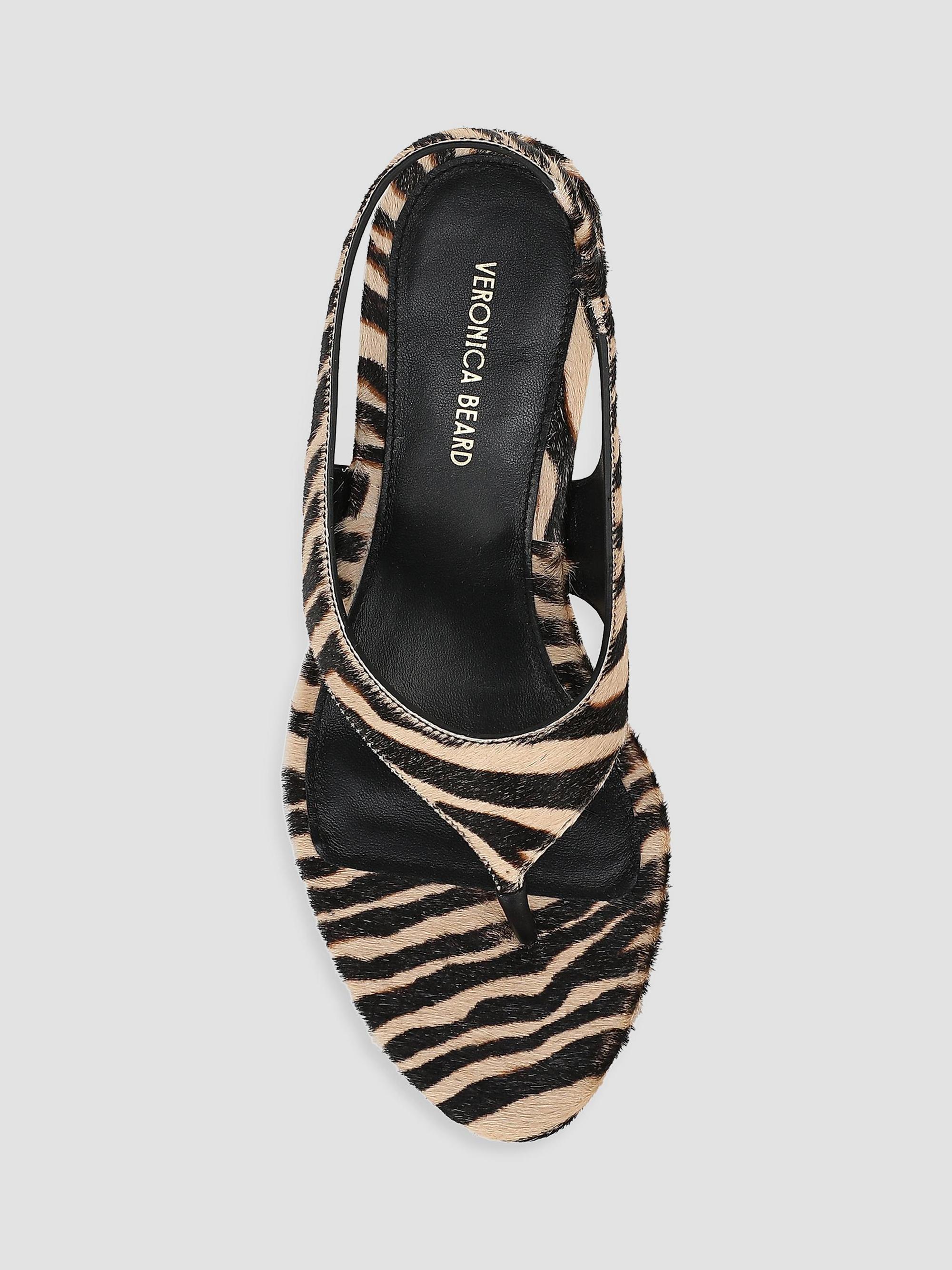 Veronica Beard Talon-2 65MM Zebra-Print Calf Hair Slingback