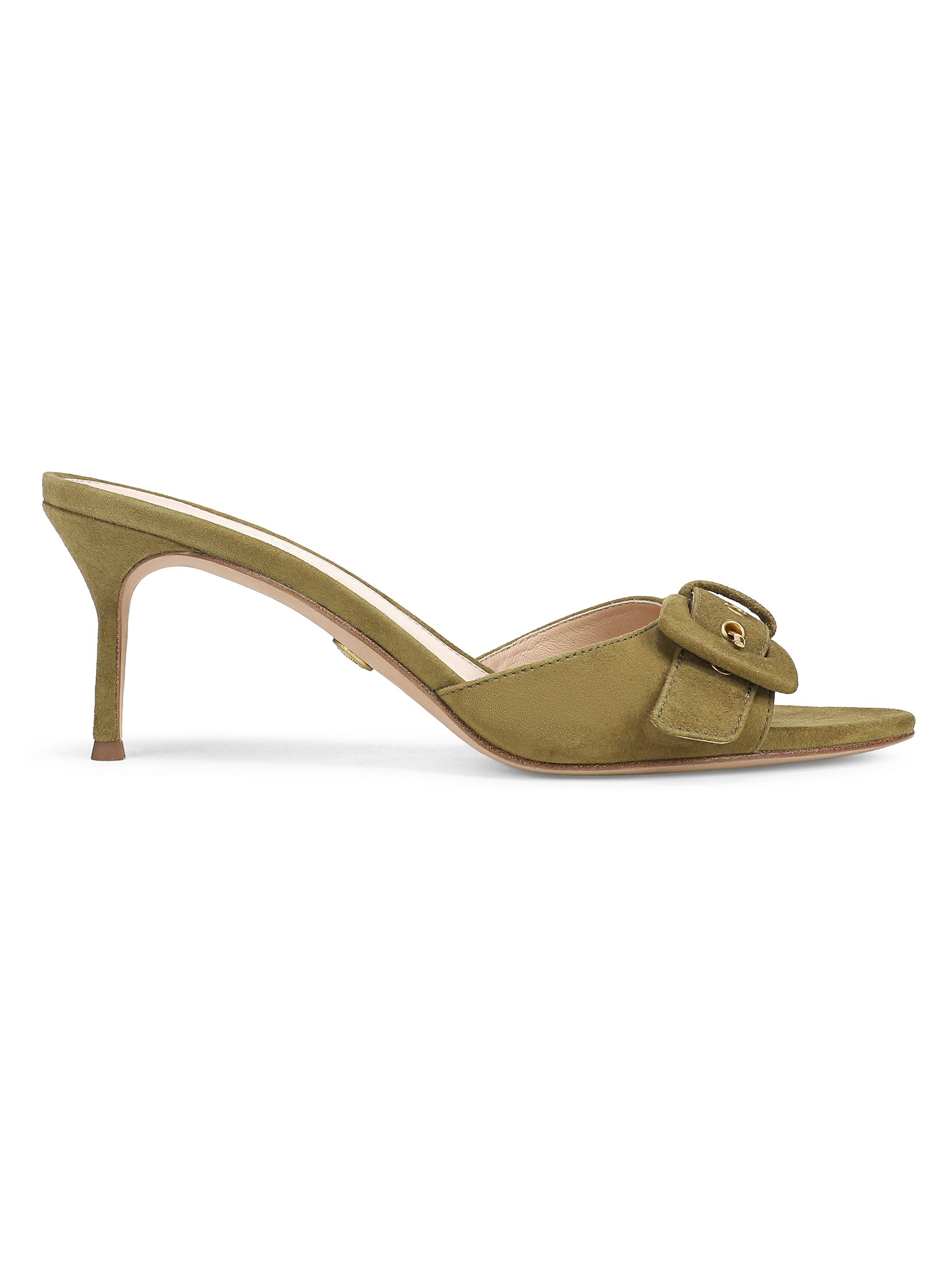 Veronica Beard Women's Tia 65MM Buckled Suede Slip-On Sandals - Fennel Green