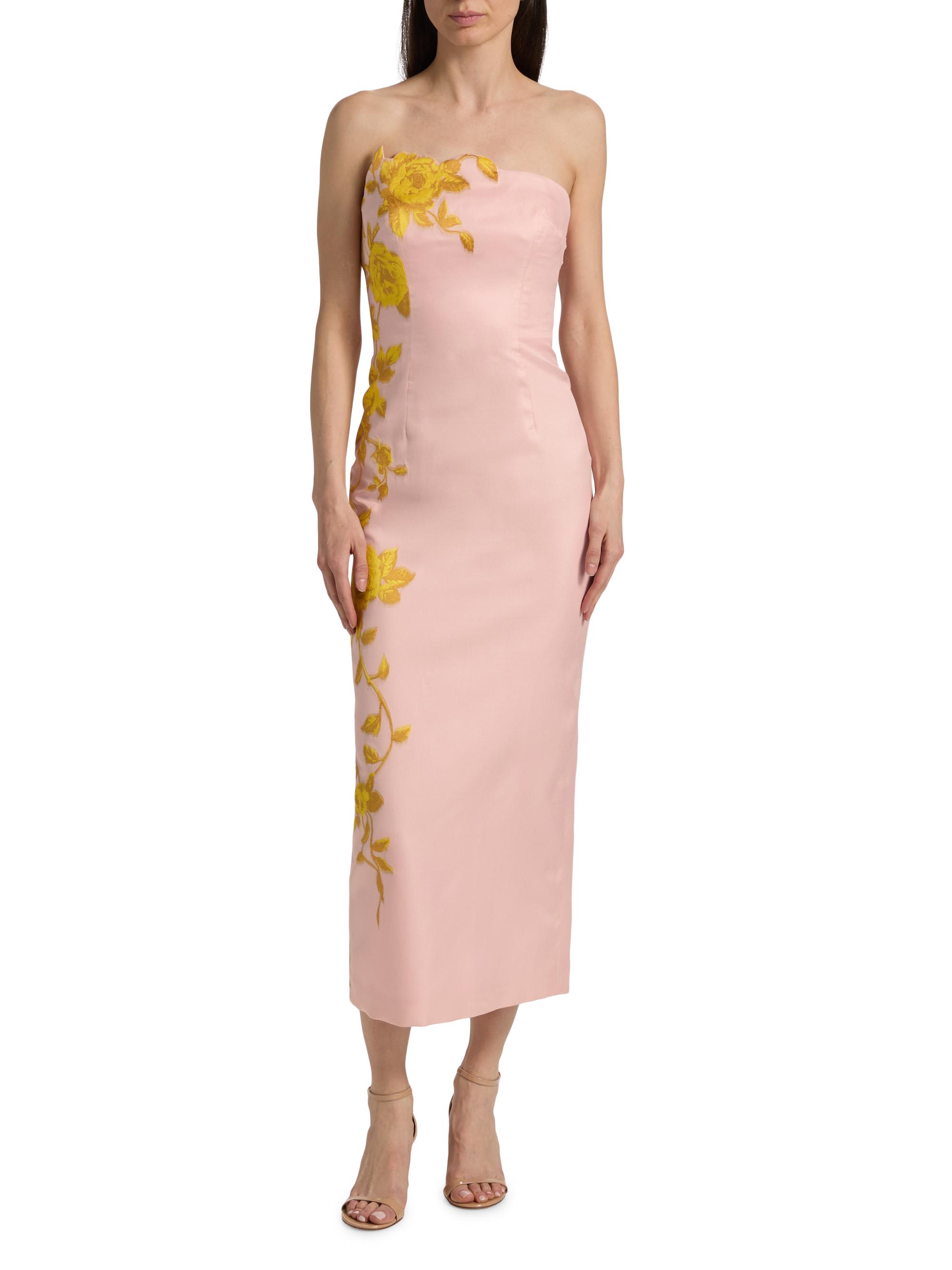 Lela Rose Women's Rose Fil Coupe Strapless Midi-Dress - Peony Sunflower | Thumbnail 3