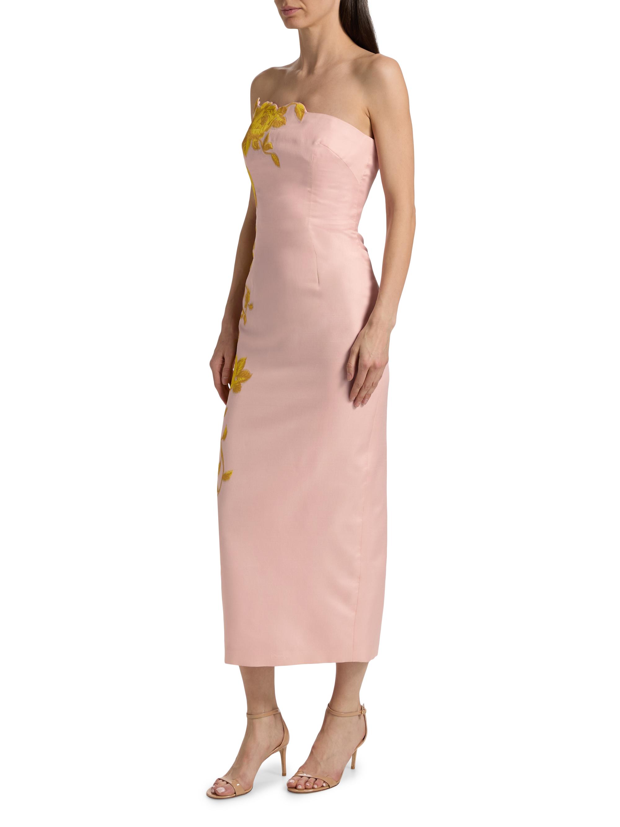 Lela Rose Women's Rose Fil Coupe Strapless Midi-Dress - Peony Sunflower | Thumbnail 4