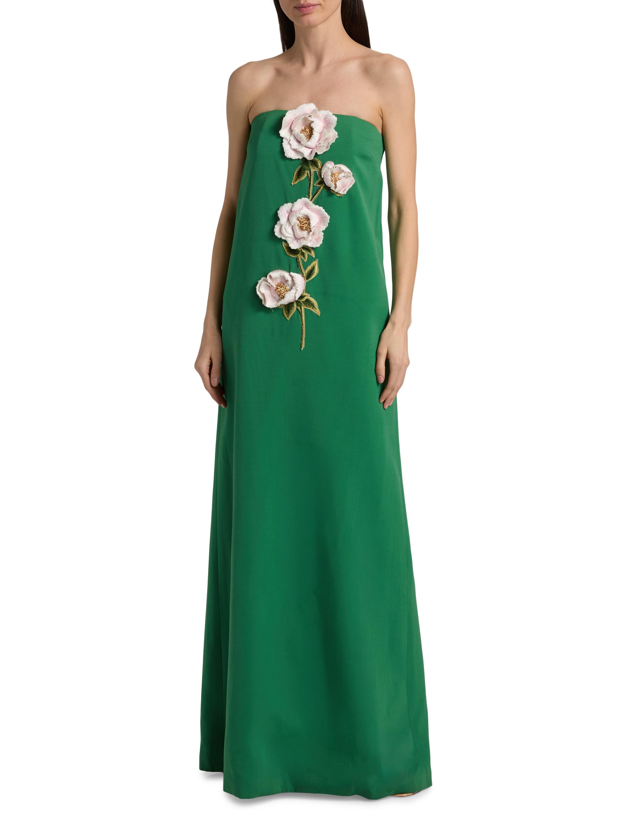 Lela Rose Women's 3D Peony-Embroidered Faille Gown - Fern Pink | Thumbnail 2