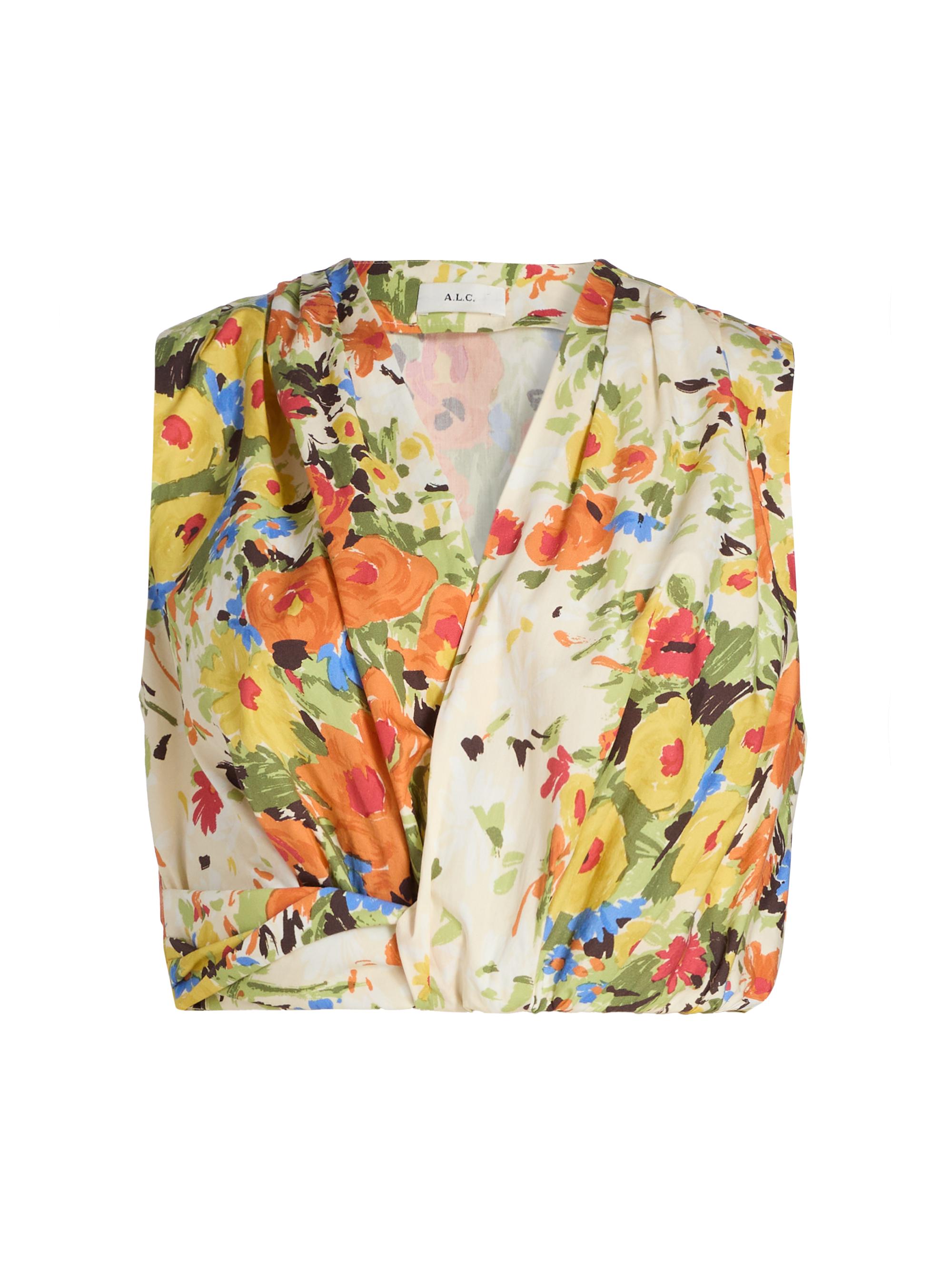 A.L.C. Women's Brooklyn Floral Cotton Crop Top - Butter Poppy Multi