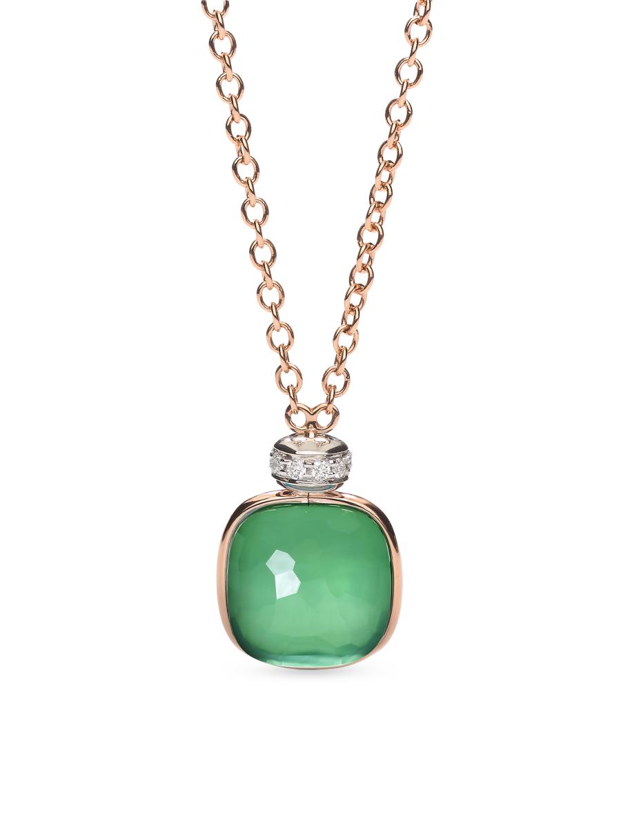 Pomellato Women's Nudo Two-tone 18k Gold & Multi-stone Pendant Necklace In Green