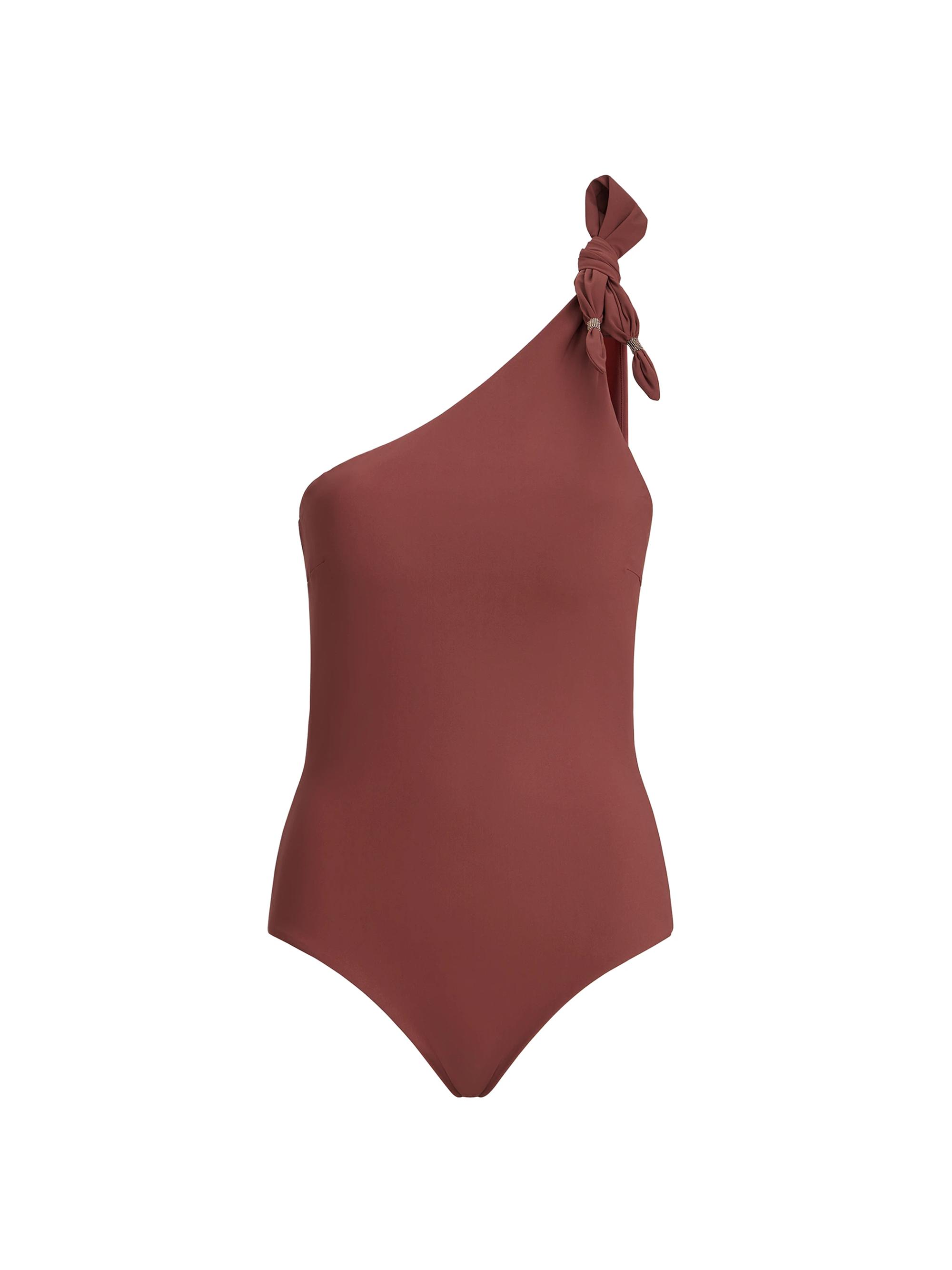 Brunello Cucinelli Women's Techno Jersey Bathing Suit with Monili - Bordeaux