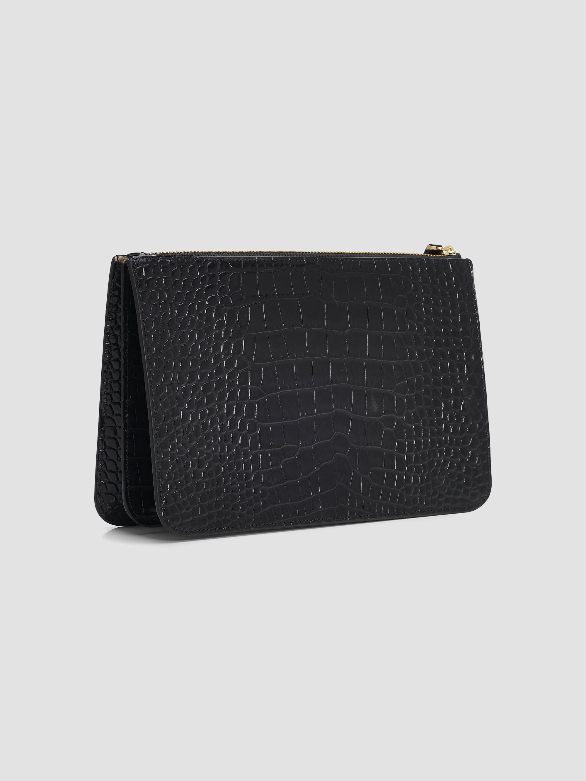 Toteme Threefold Croc-Embossed Leather Clutch | Saks Fifth Avenue