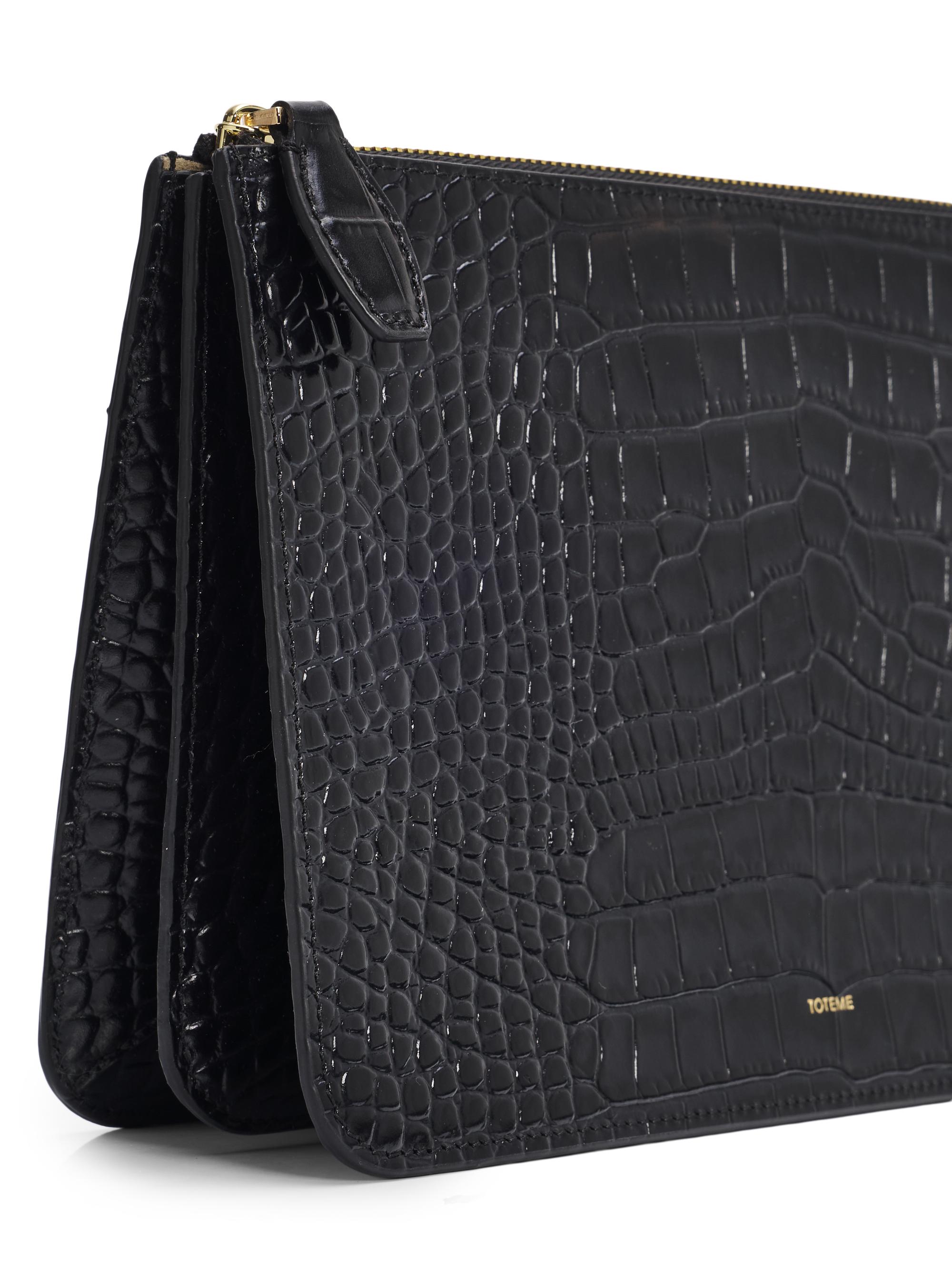 Toteme Threefold Croc-Embossed Leather Clutch | Saks Fifth Avenue