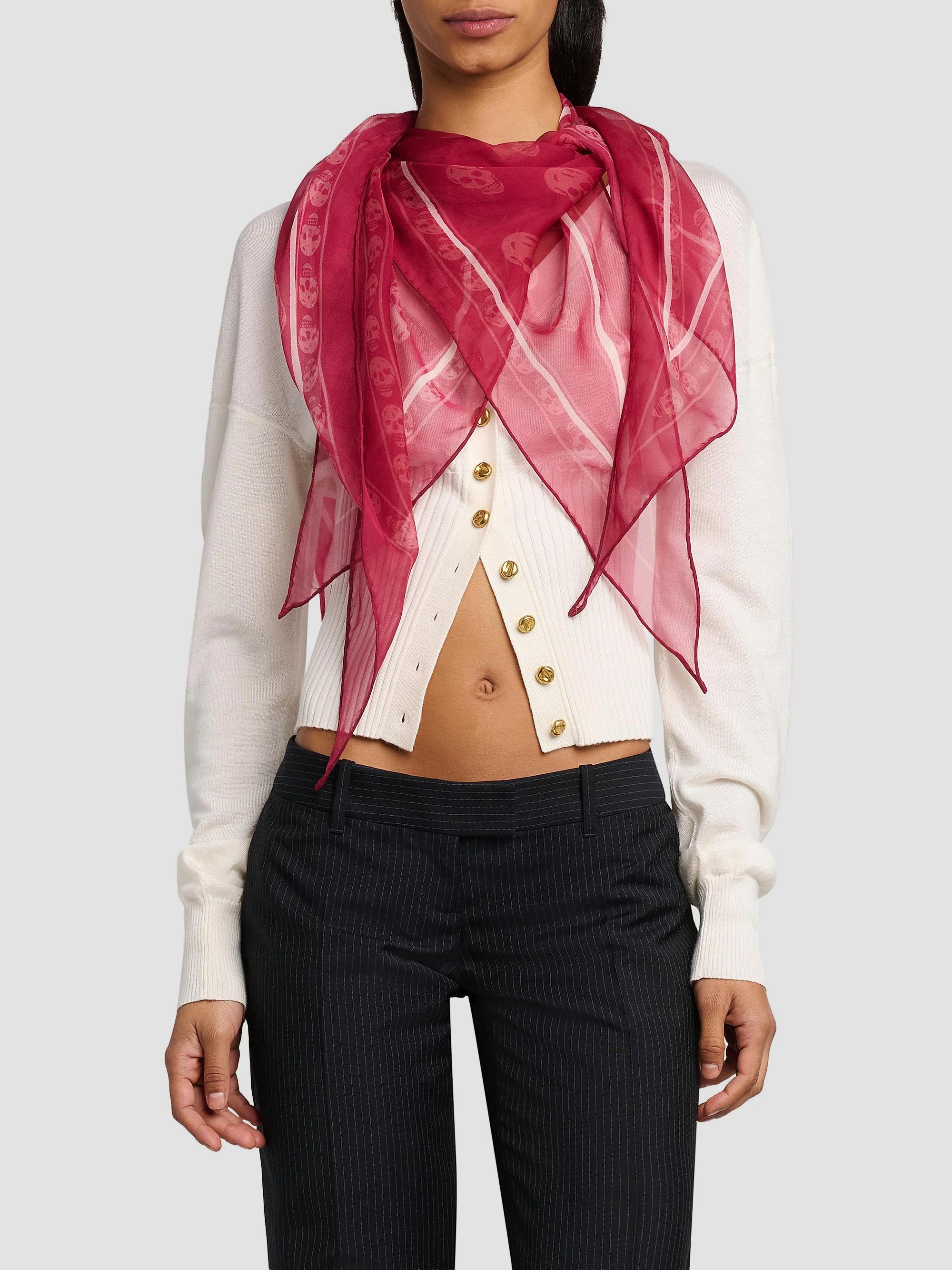 McQueen Skull Star Silk Scarf | Saks Fifth Avenue