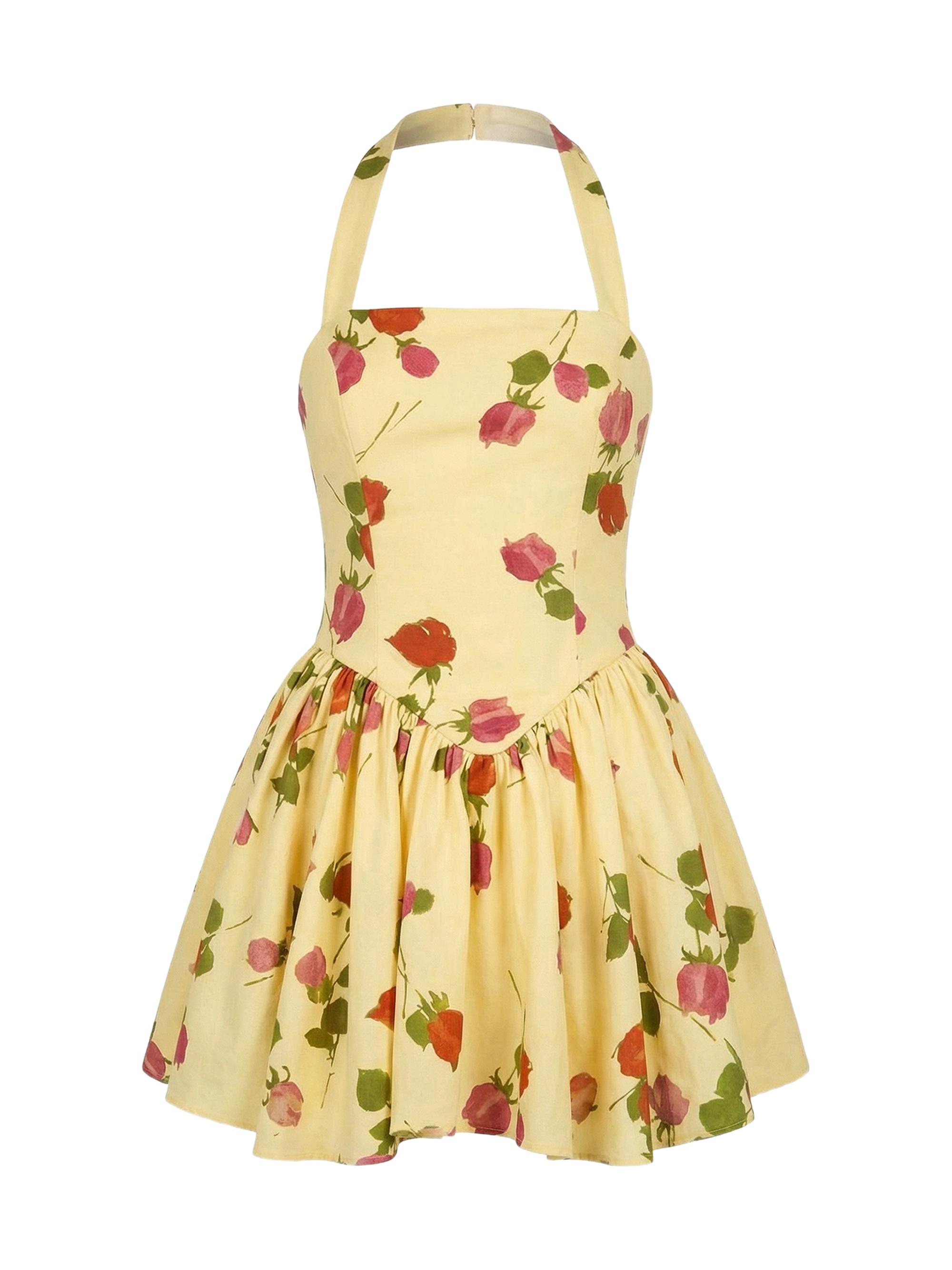 Nicholas the Label Women's Amalie Floral Linen-Blend Minidress - Fallen Roses