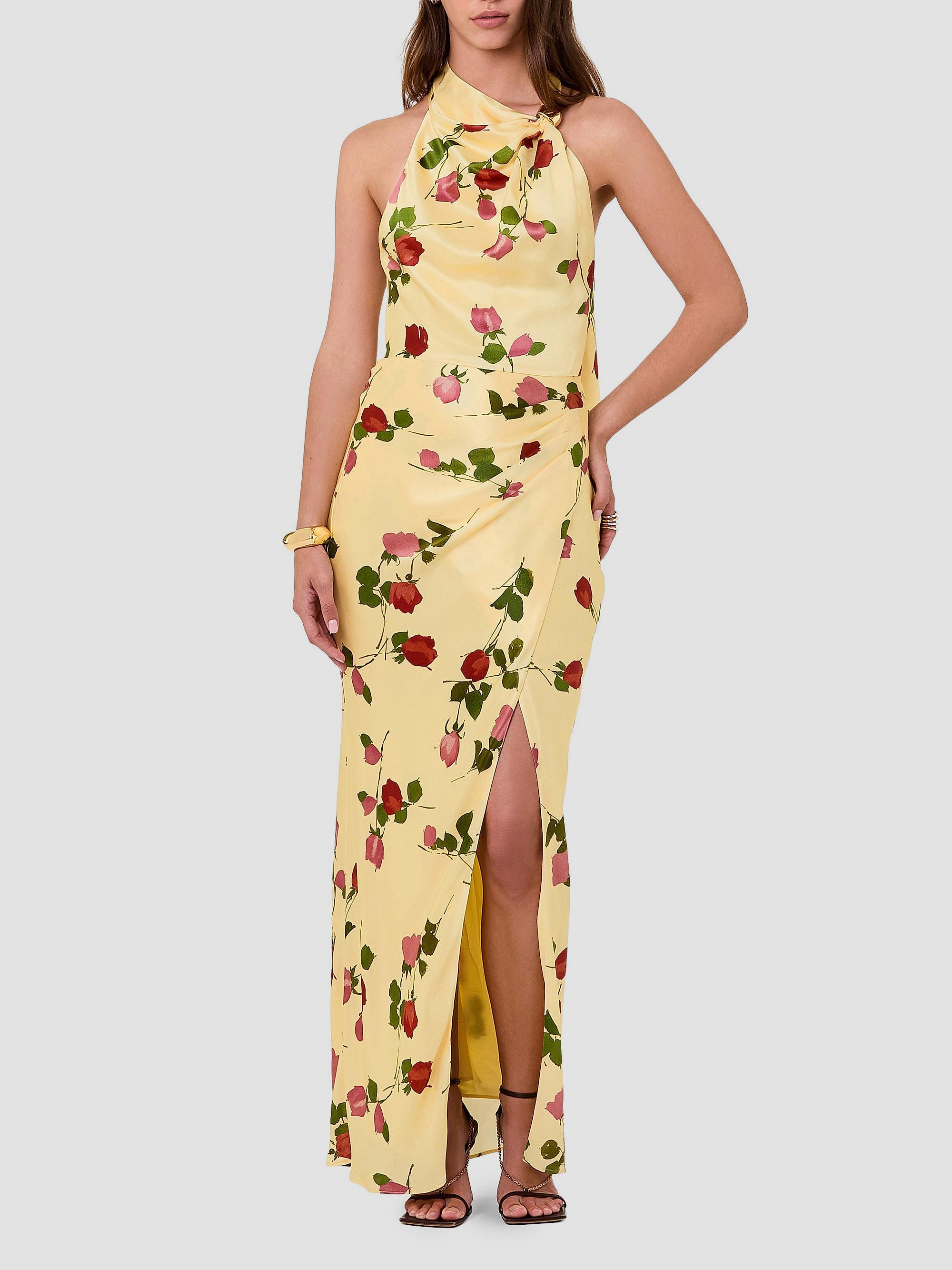 Nicholas the Label Women's Galilea Halterneck Floral A-Line Gown - Fallen Roses | Thumbnail 3