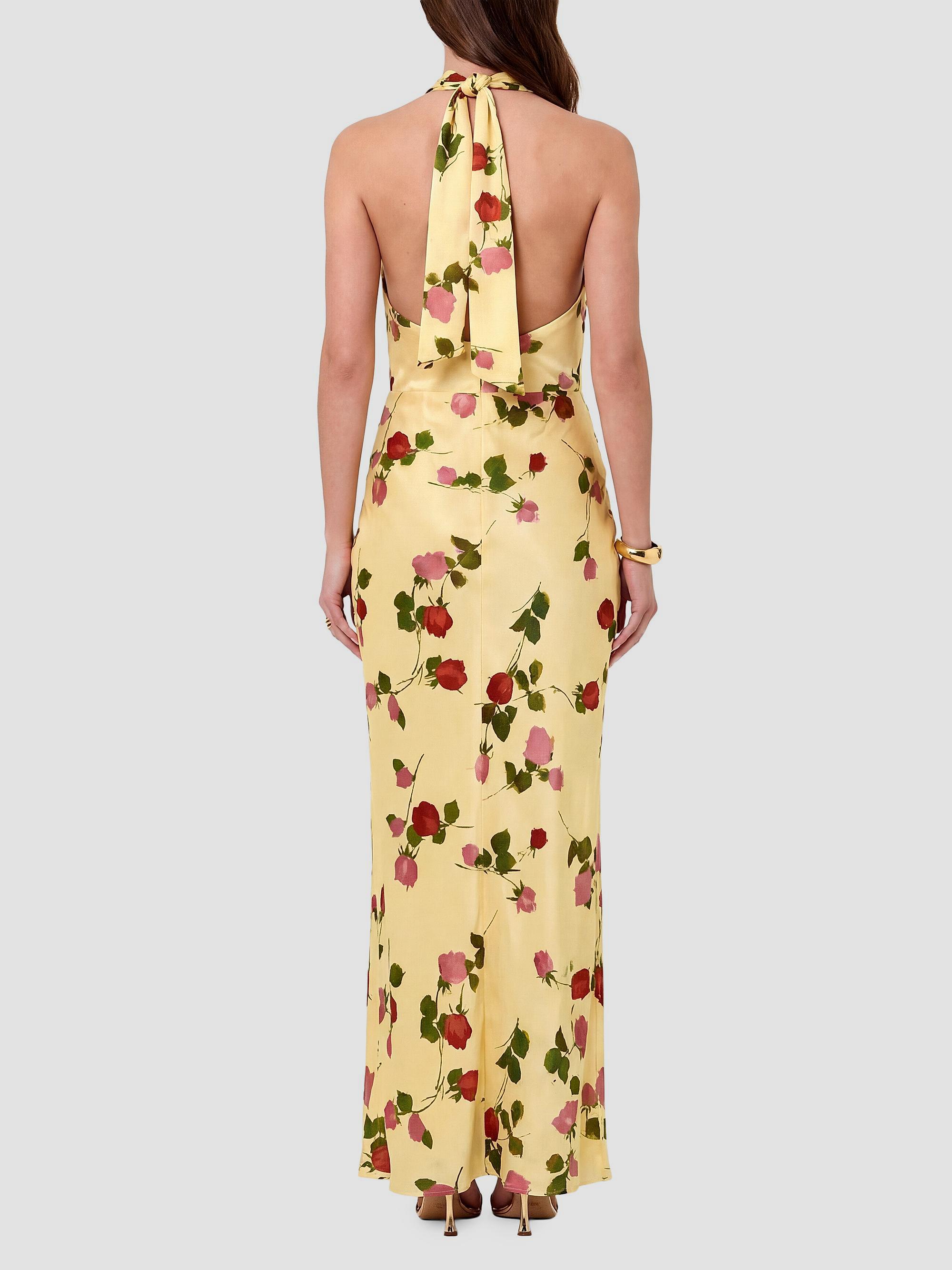 Nicholas the Label Women's Galilea Halterneck Floral A-Line Gown - Fallen Roses | Thumbnail 4