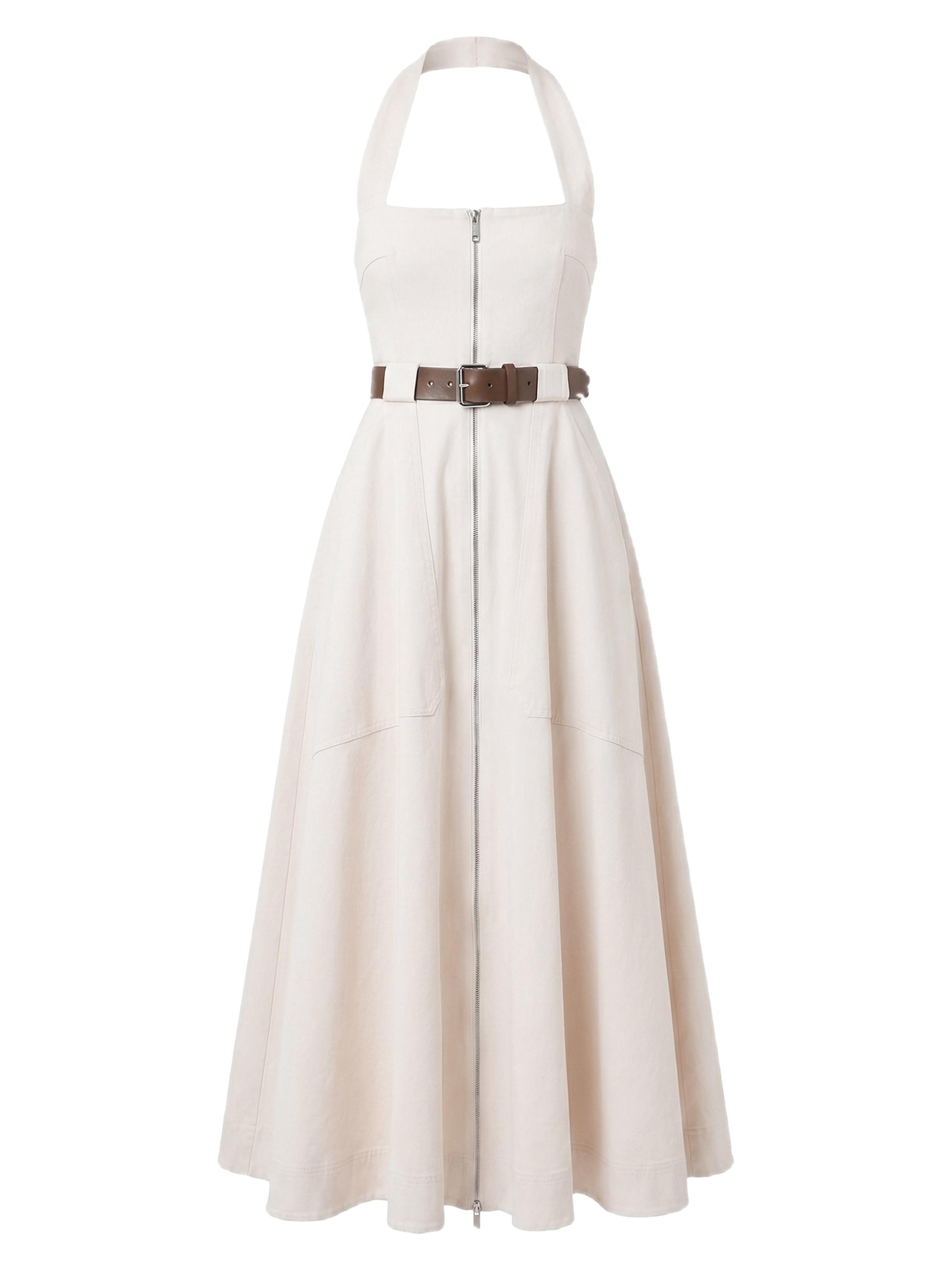 Nicholas the Label Women's Anastasia Cotton Zip-Front Belted Midi-Dress -