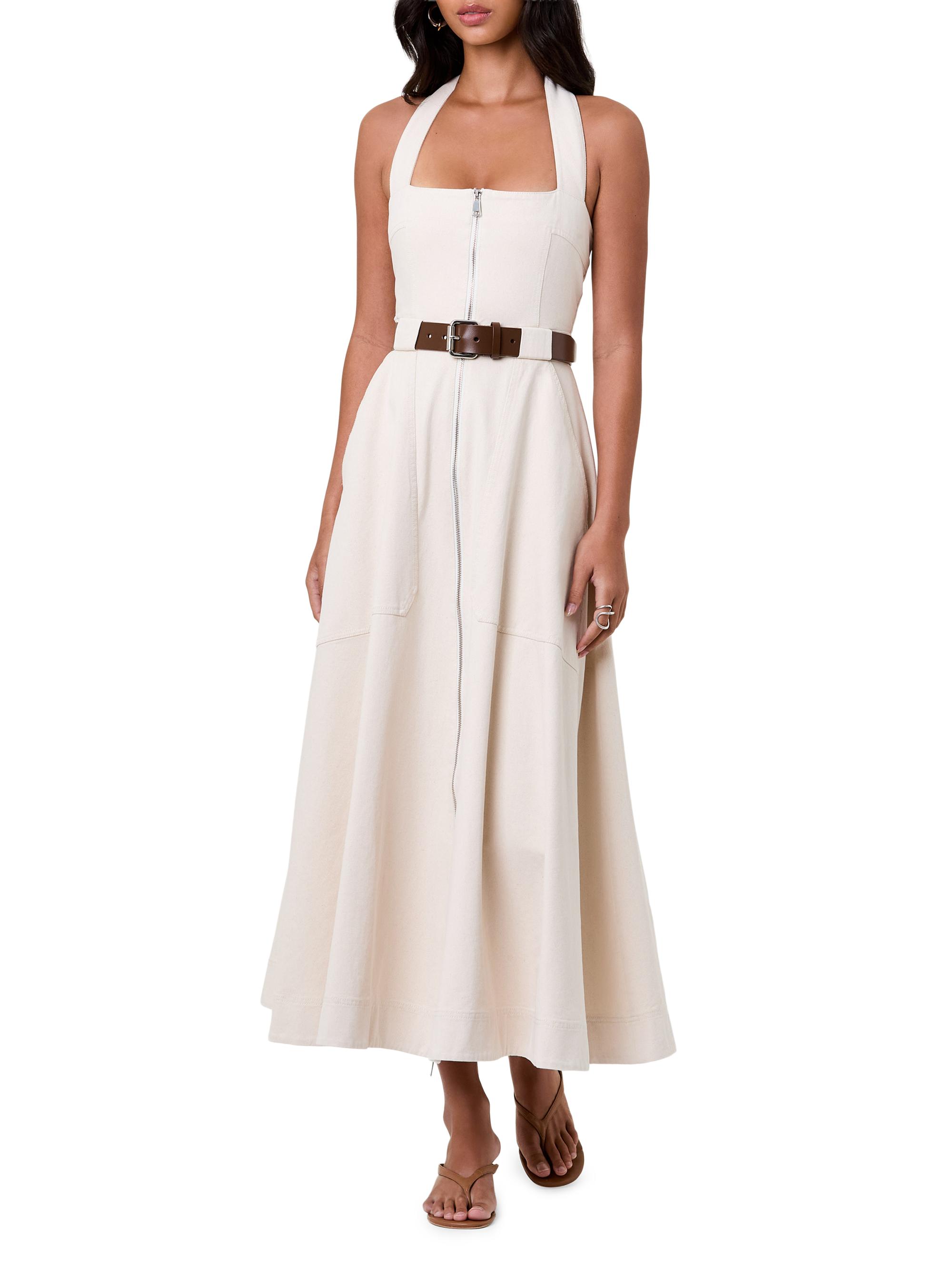 Nicholas the Label Anastasia Cotton Zip-Front Belted Midi-Dress